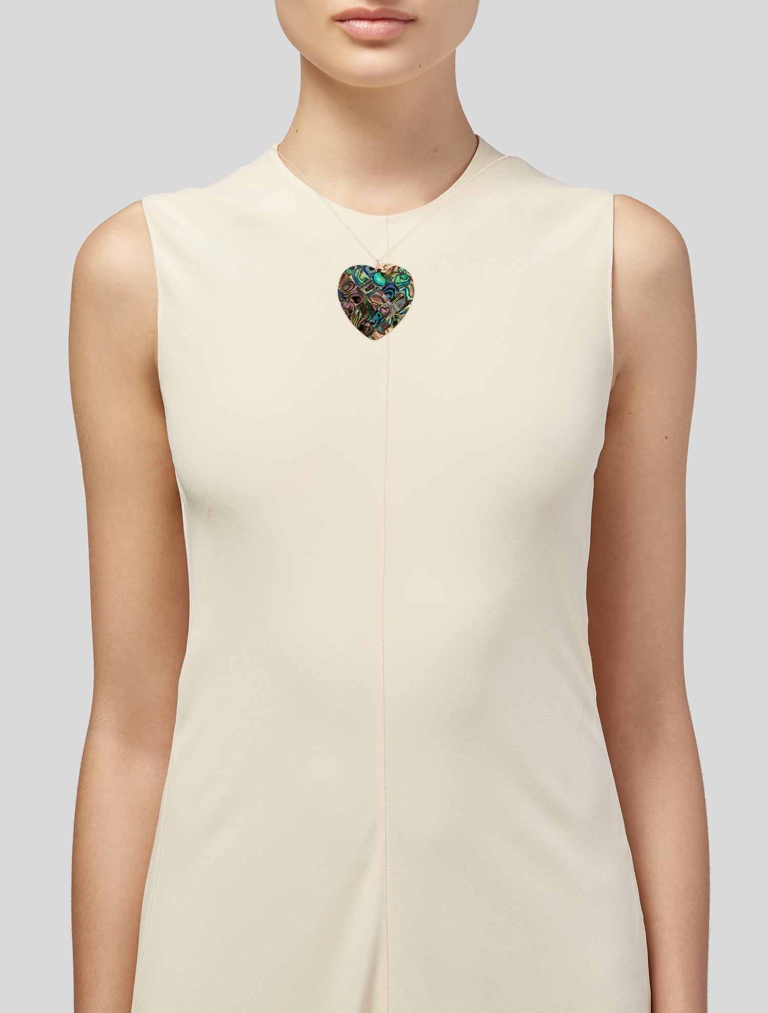 Necklace 14K Mother of Pearl Heart Pendant