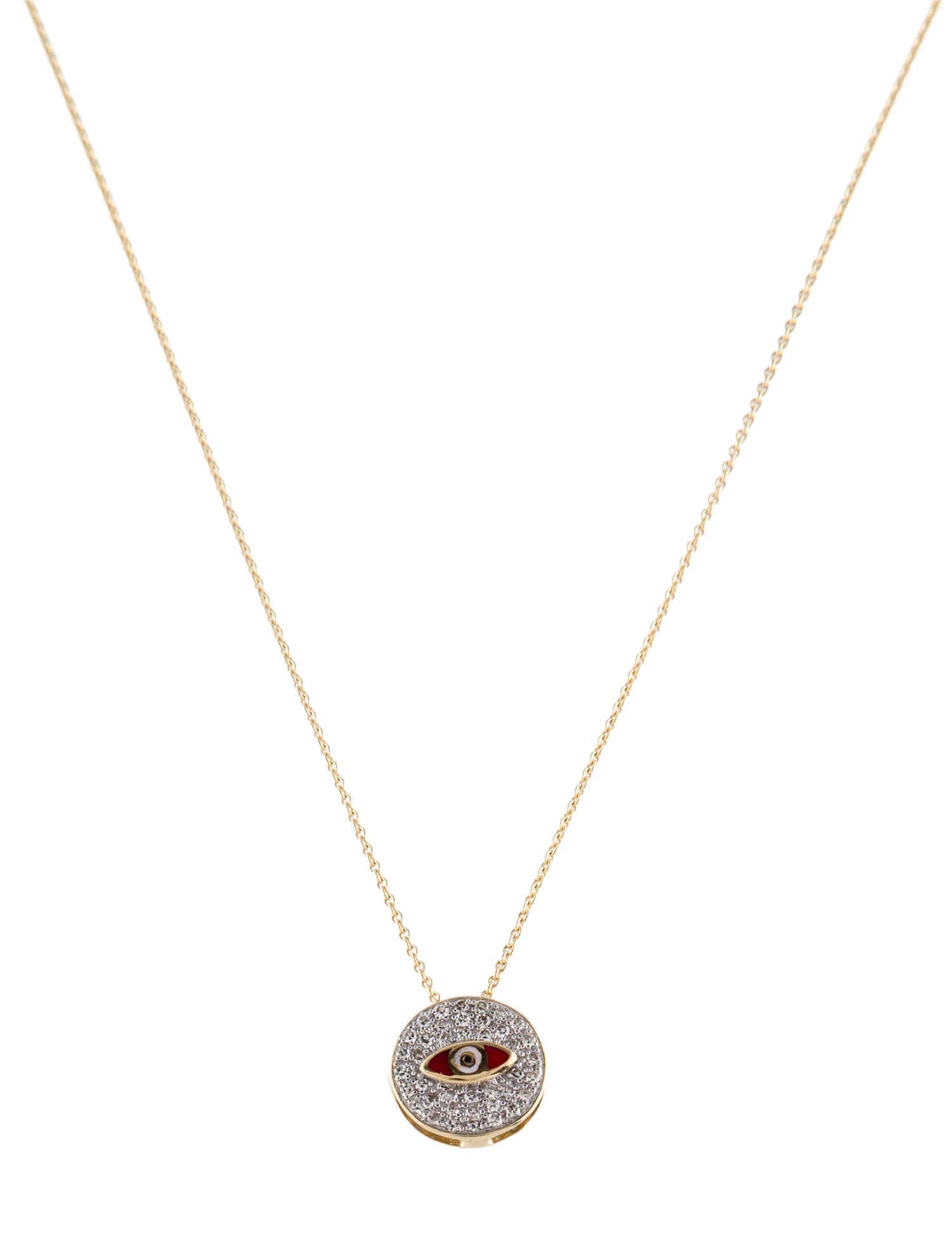 Necklace Diamond & Enamel Evil Eye Pendant