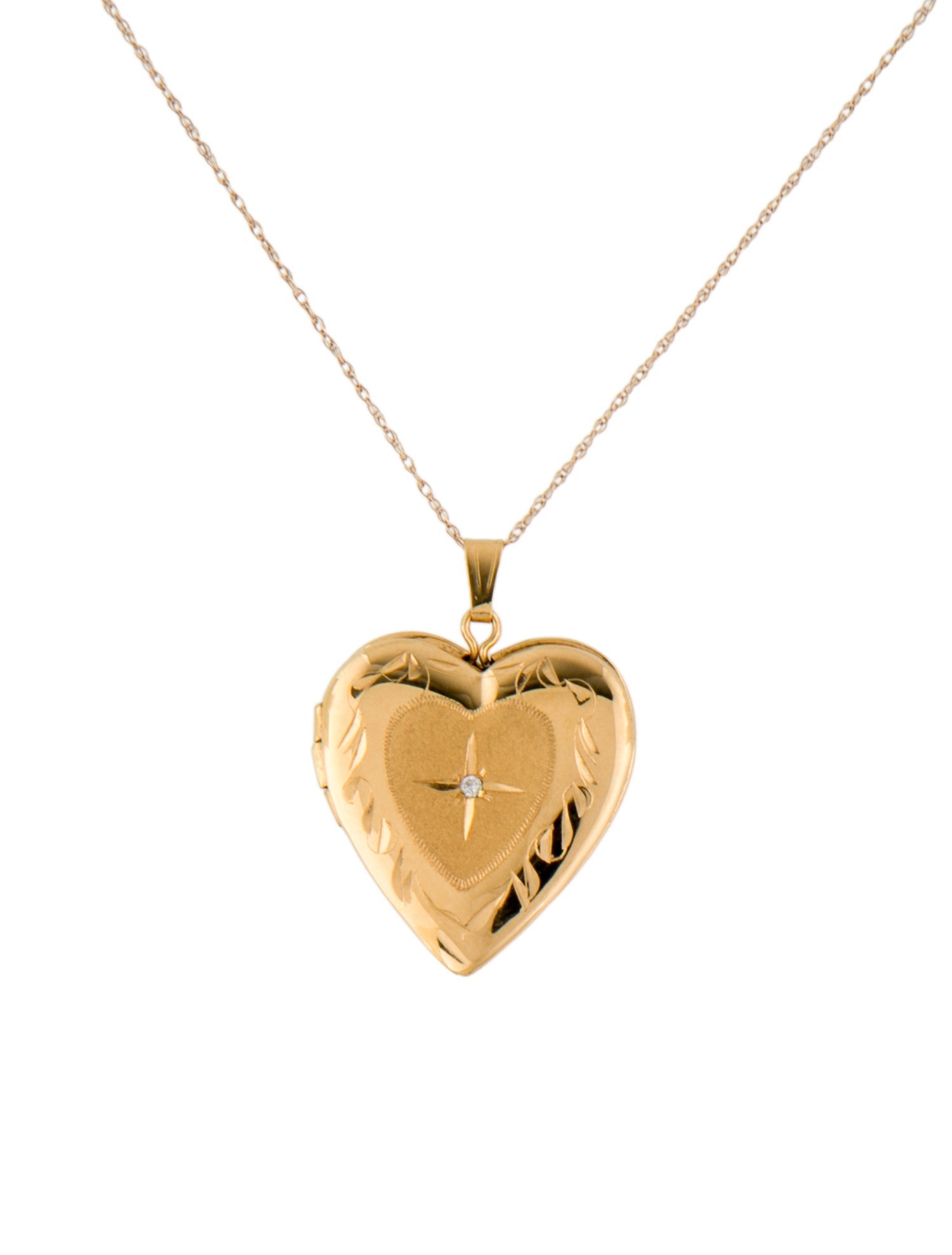 Necklace 10K Diamond Heart Locket Pendant