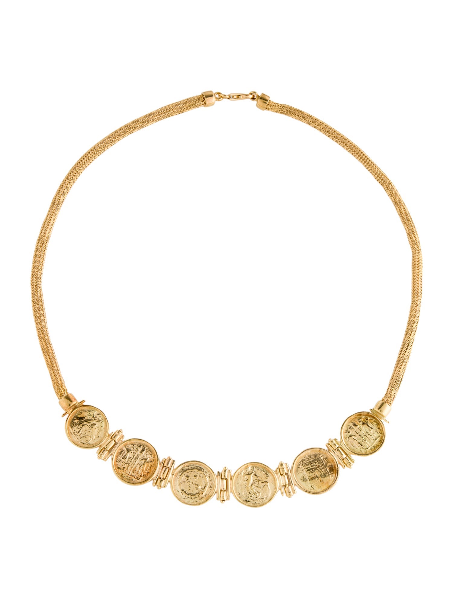 Necklace 18K Hinged Medallion Collar Necklace