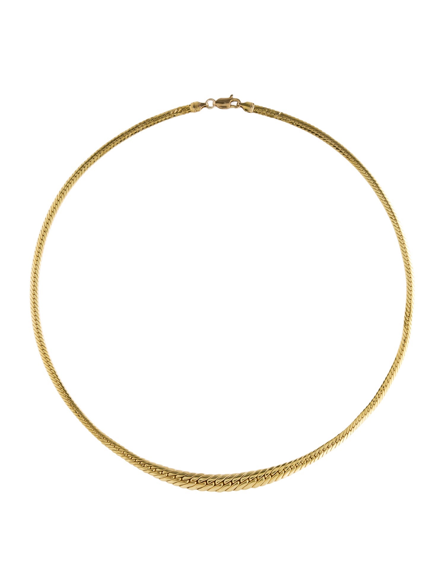 Necklace 14K Graduated Puffed Link Chain