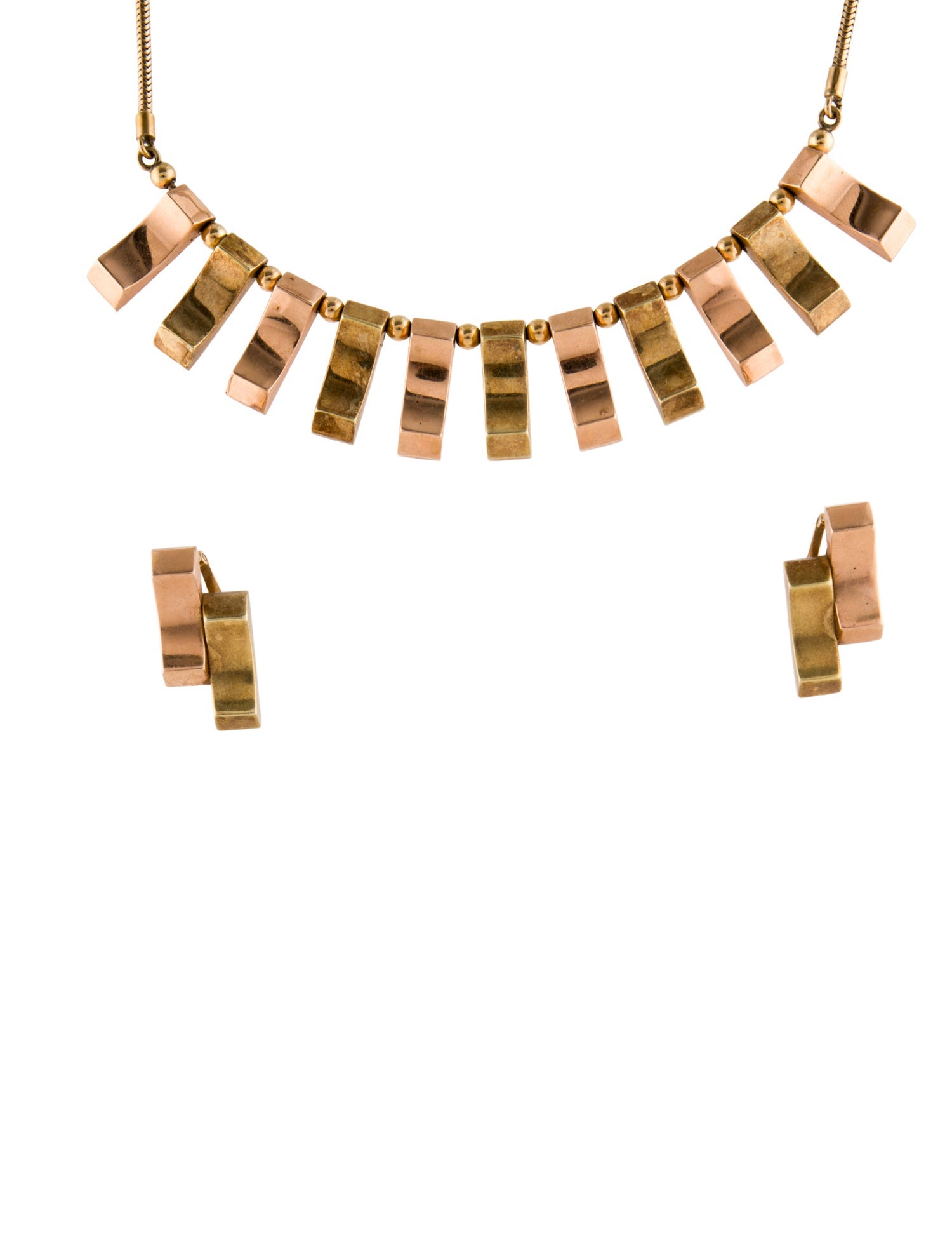 Necklace M.C. Mossalone Retro 14K & Earring Set