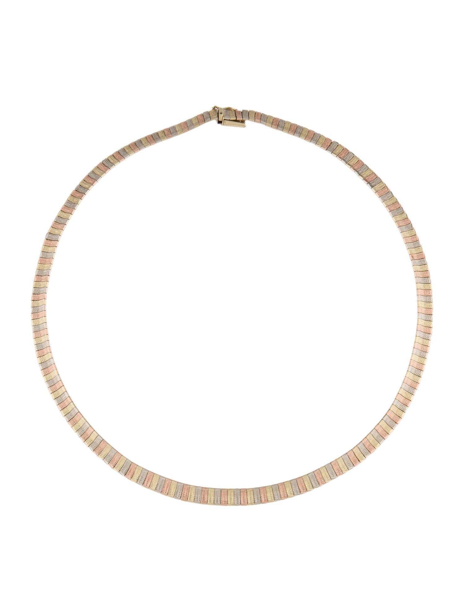 Necklace 14K Tri Color Link Collar