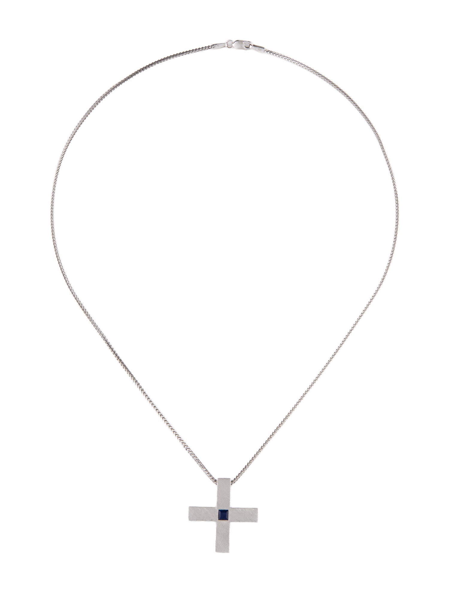Necklace 14K Sapphire Cross Pendant