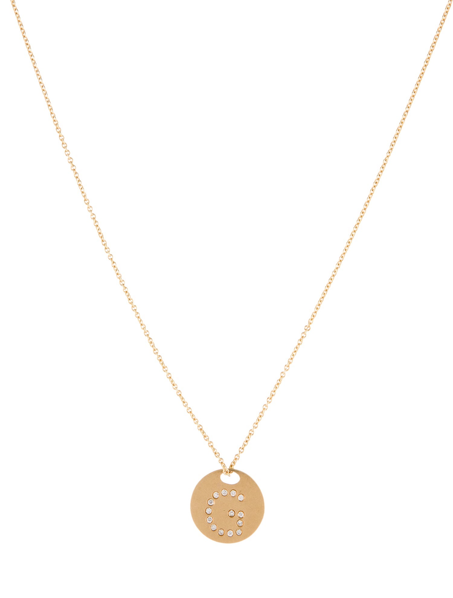 Necklace 18K Diamond 'G' Initial Pendant Necklace