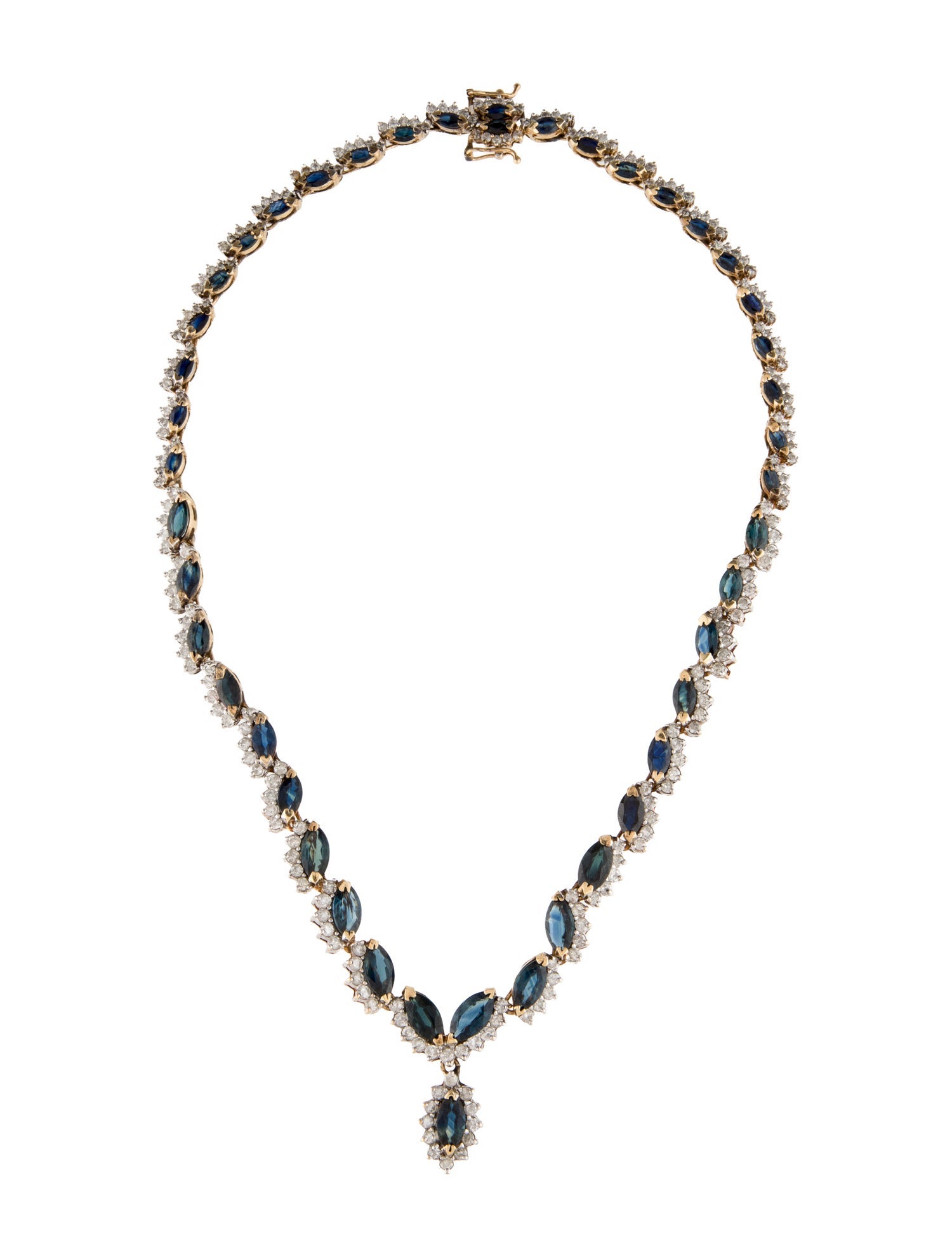 Necklace 14K 19.66ctw Sapphire & Diamond Collar