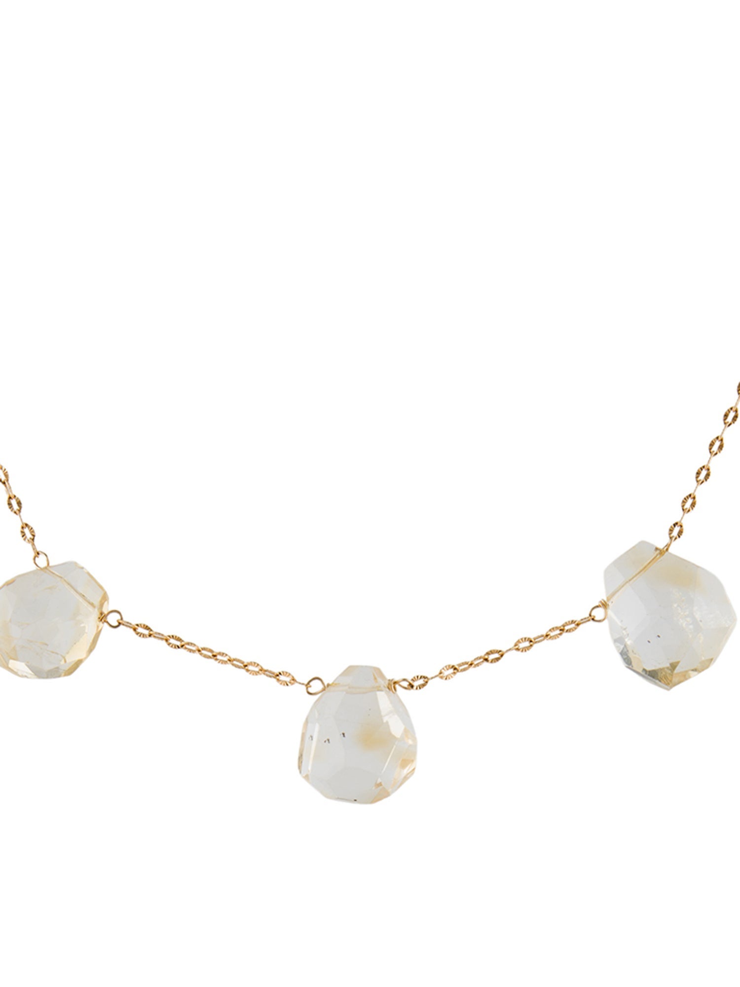 Necklace 14K Quartz Station