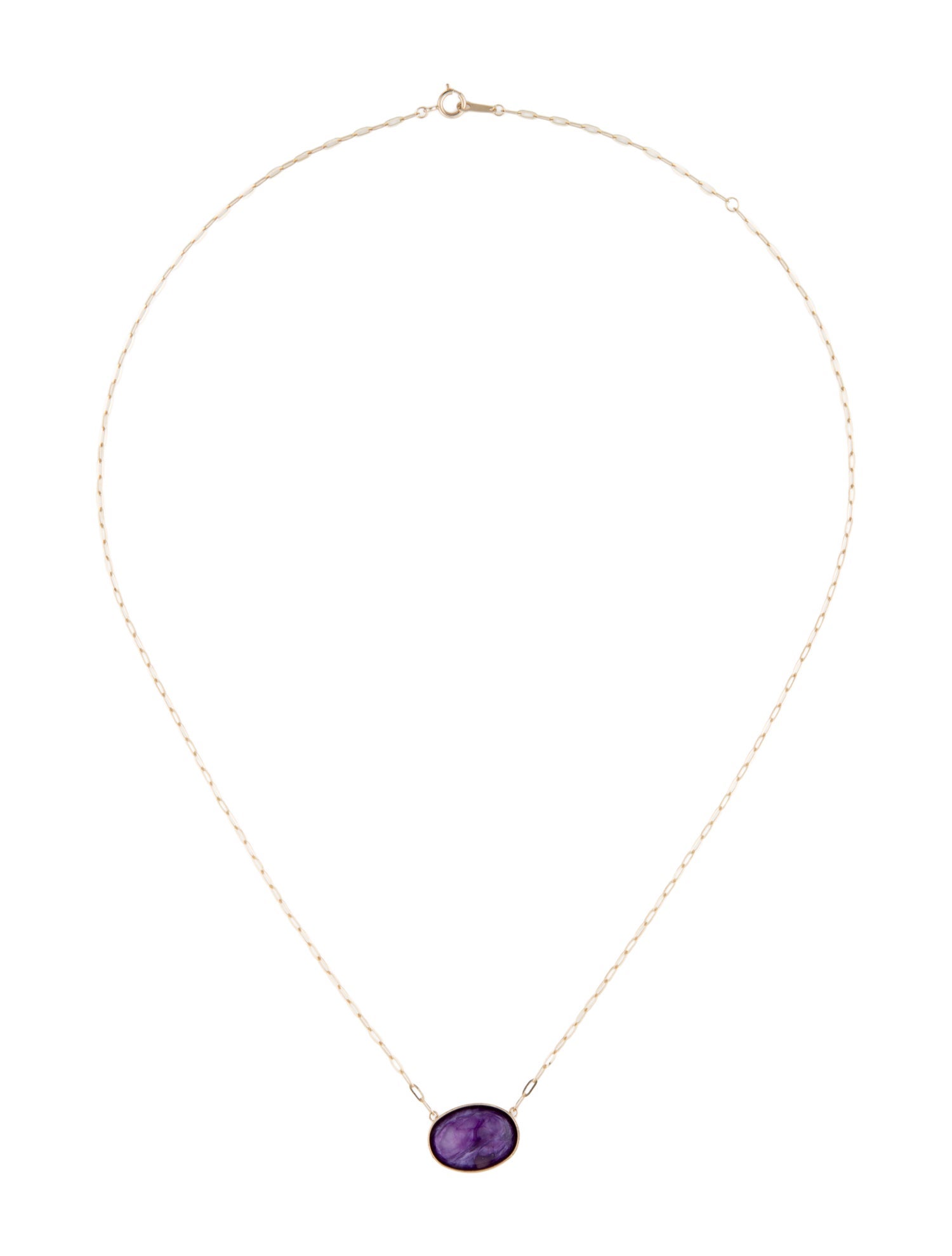 Necklace 14K 4.93ct Charoite Pendant