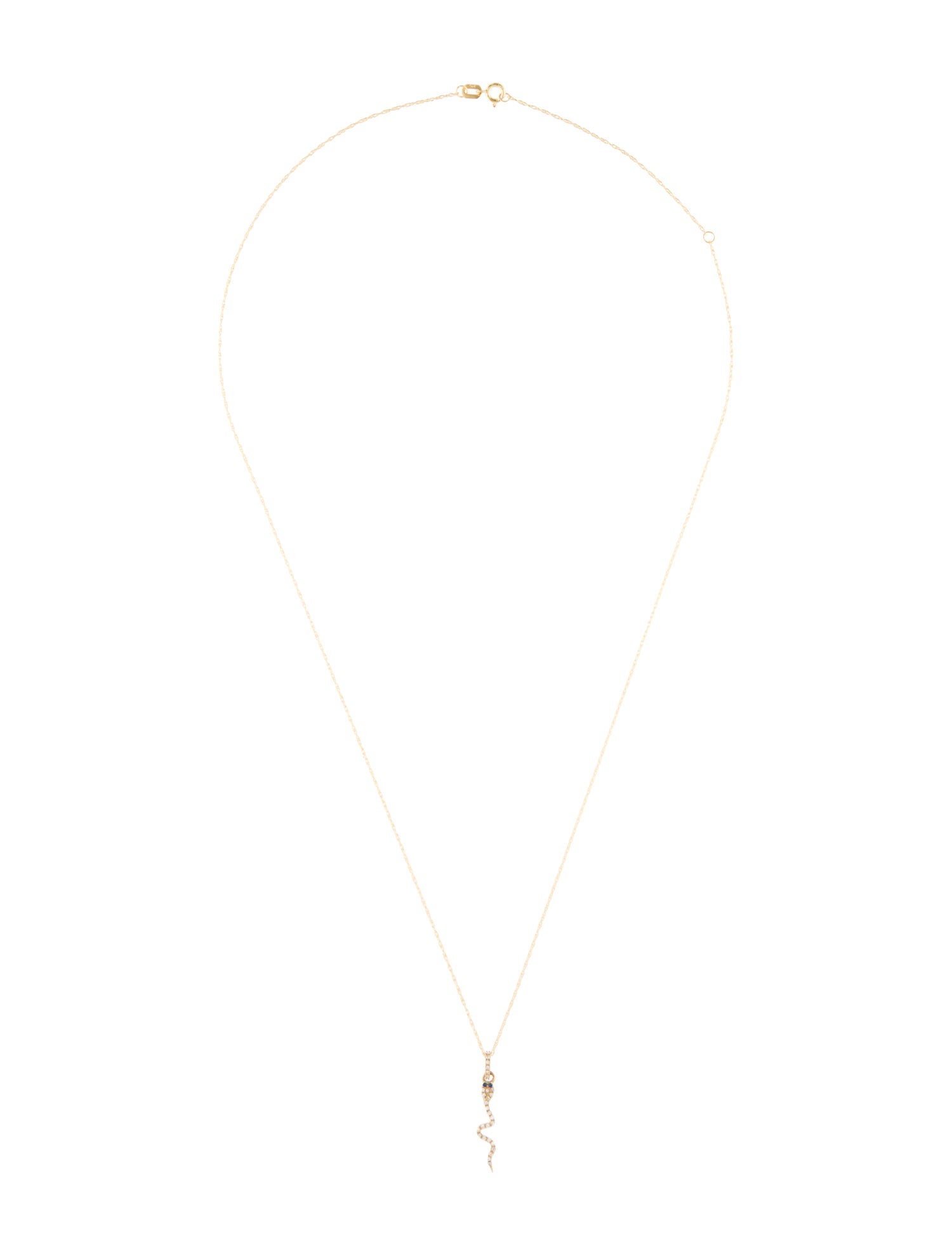 Necklace 14K Sapphire & Diamond Snake Pendant