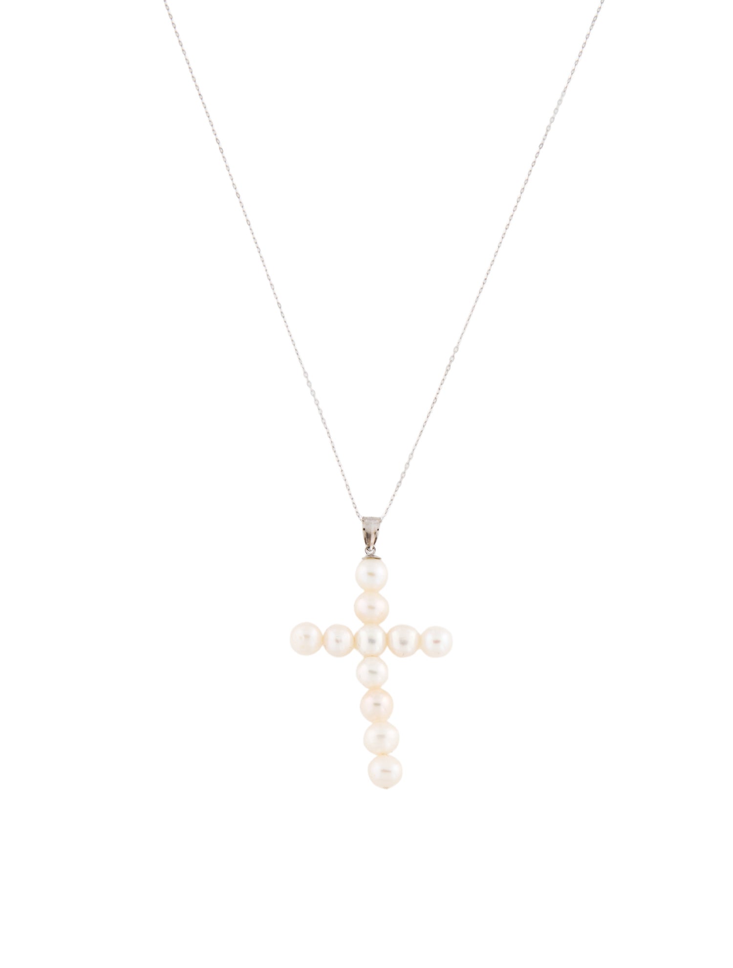 Necklace 14K Pearl Cross Pendant