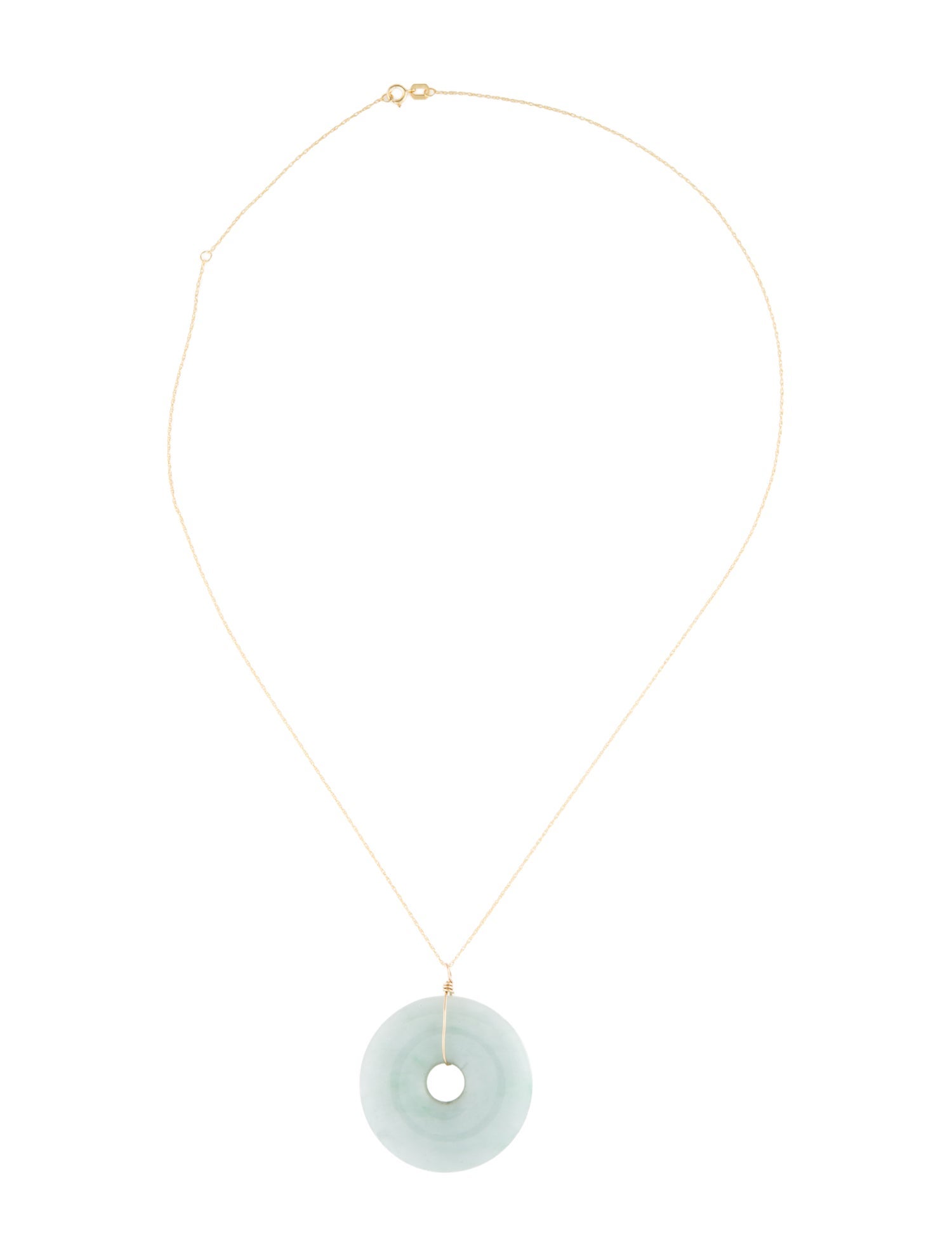 Necklace 14K Jadeite Circle Pendant