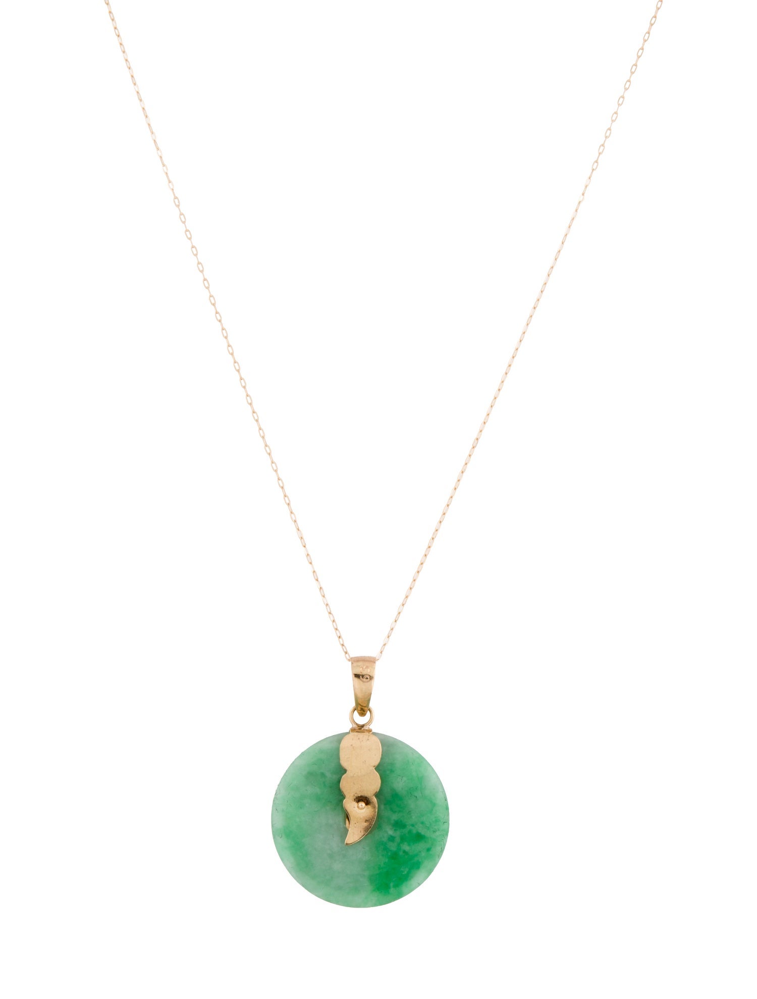 Necklace 14K Dyed Jadeite Pendant
