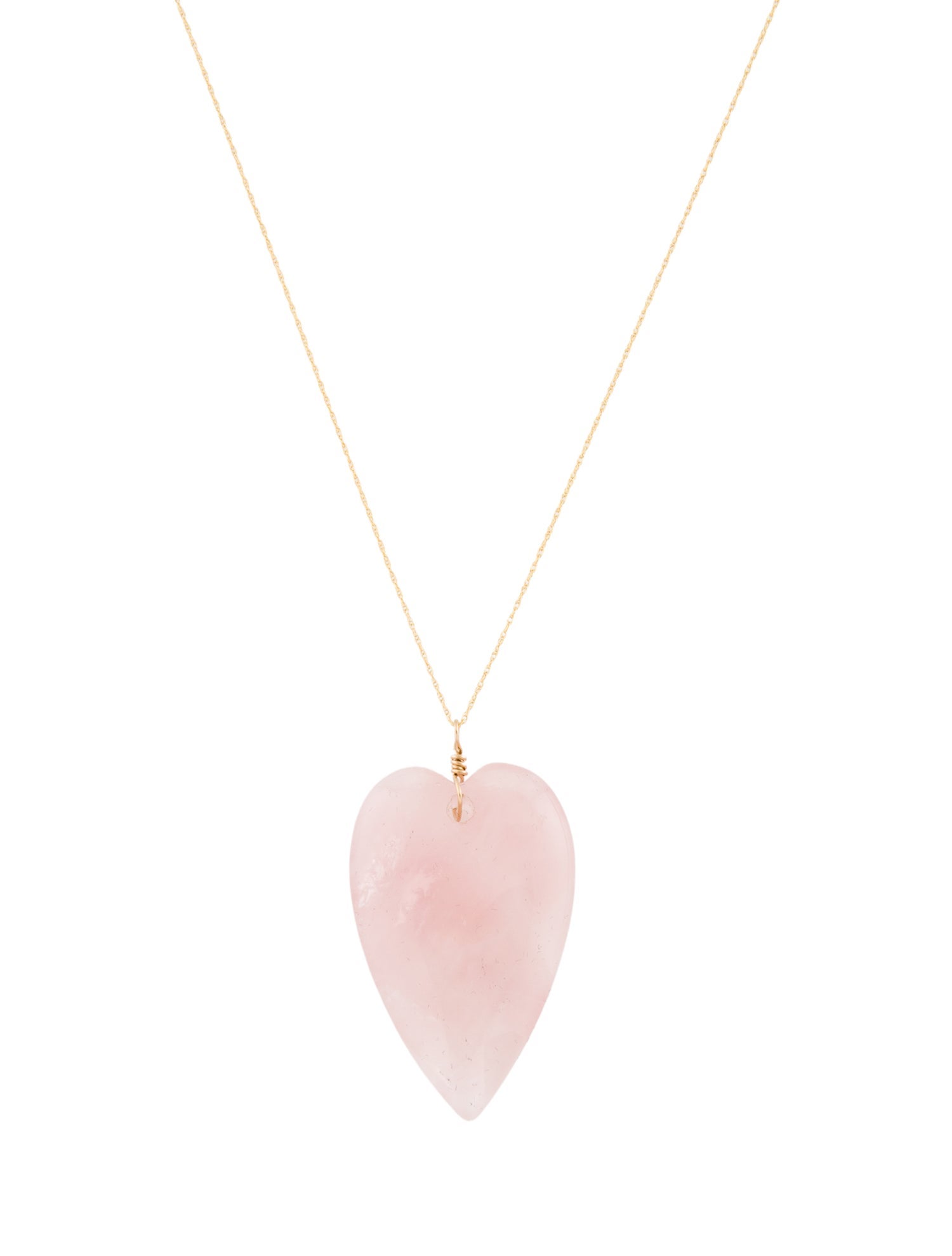 Necklace 14K Rose Quartz Heart Pendant