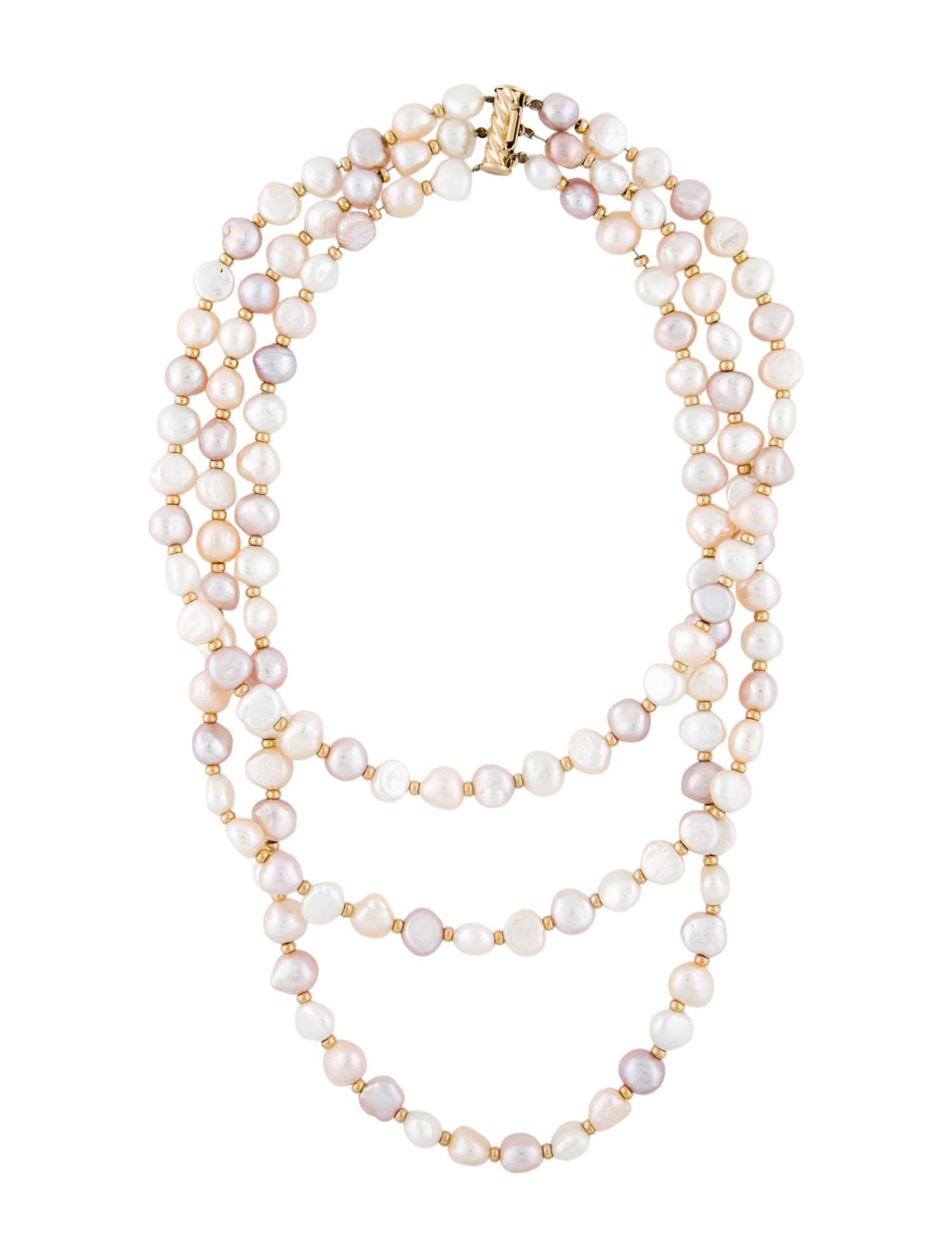 Necklace 14K Cultured Pearl Three Strand