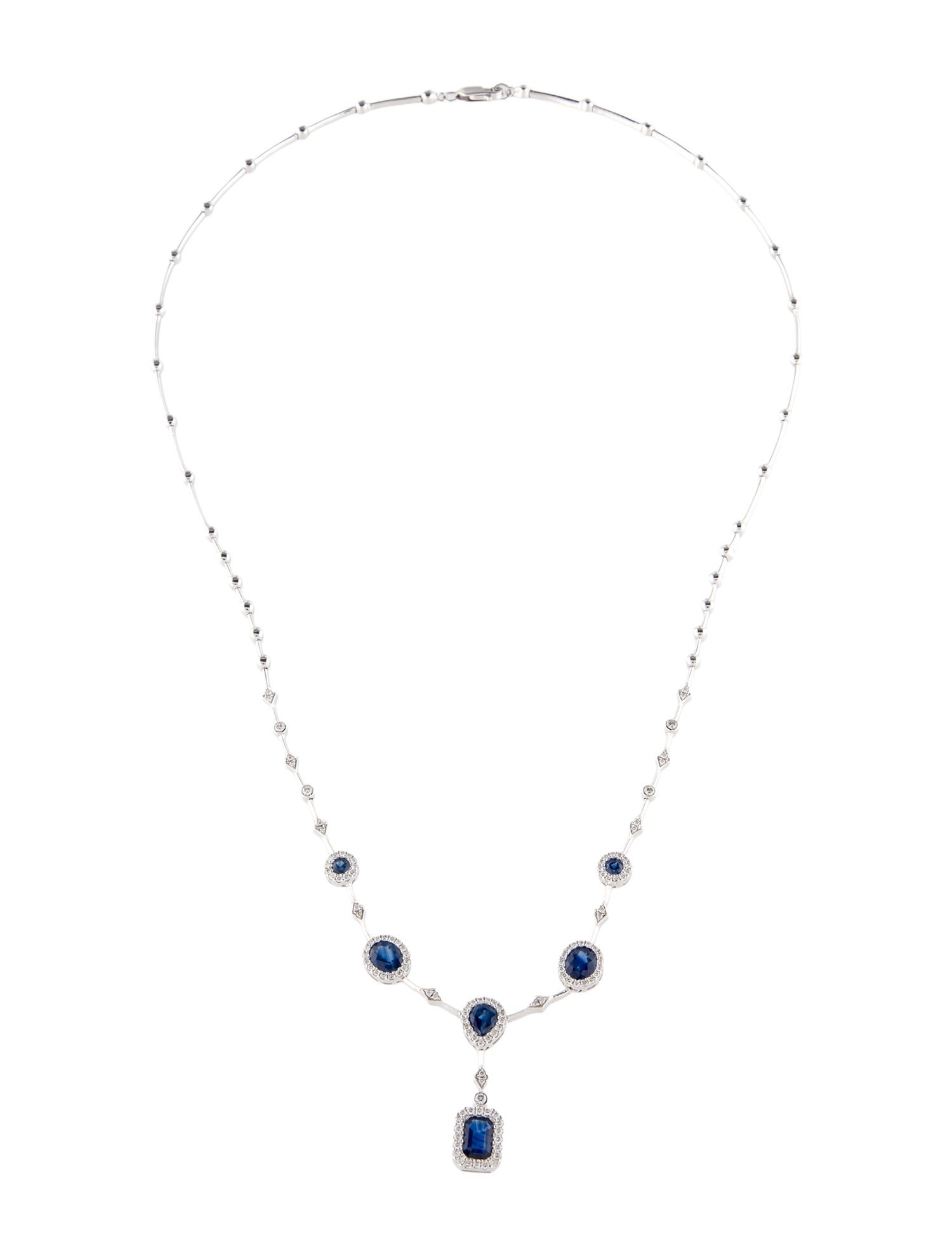 Necklace 14K 1.82ctw Sapphire & Diamond Collar Necklace