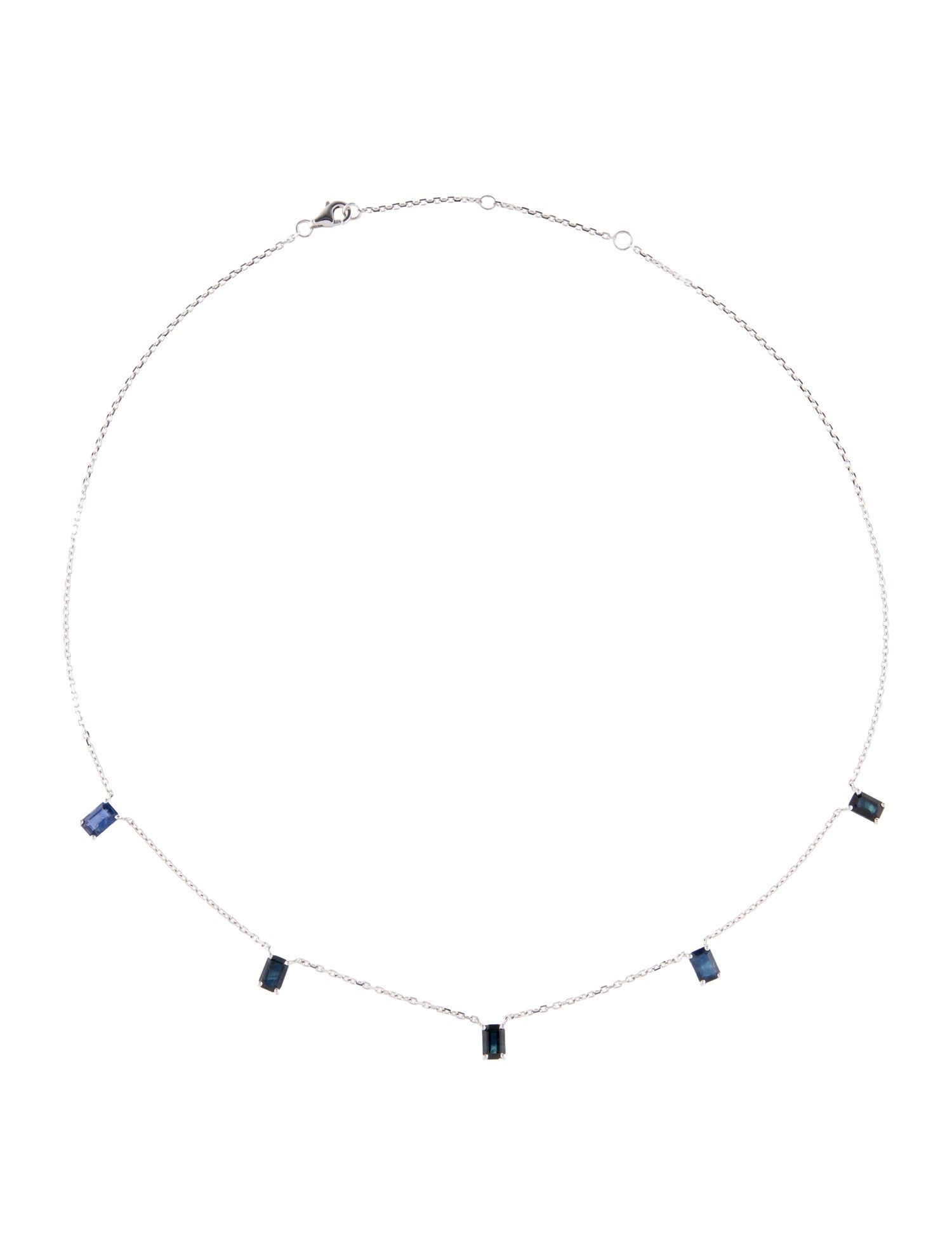 Necklace 14K 3.60ctw Sapphire Station