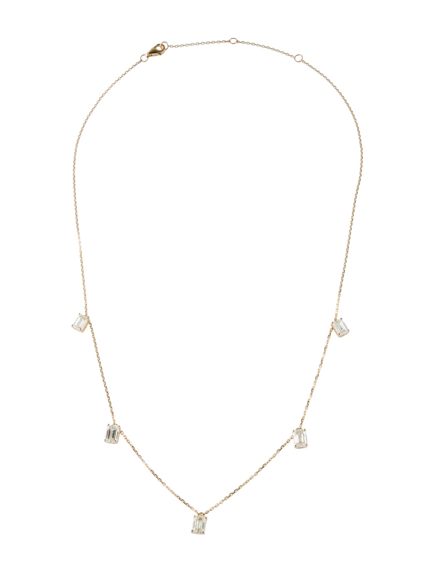 Necklace 14K 2.50ctw Diamond Dangle Station Necklace