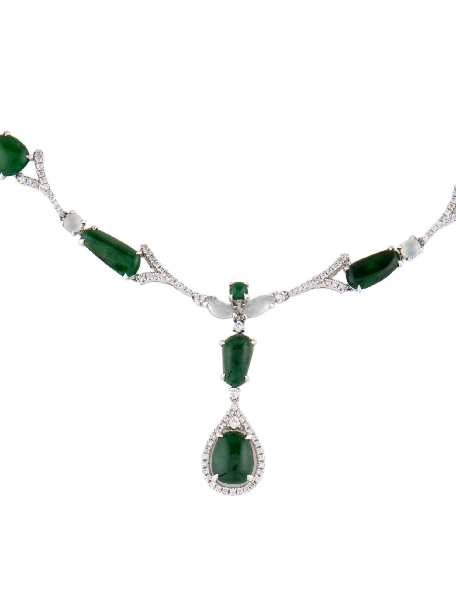 Necklace 18K Jadeite & Diamond Lavalier