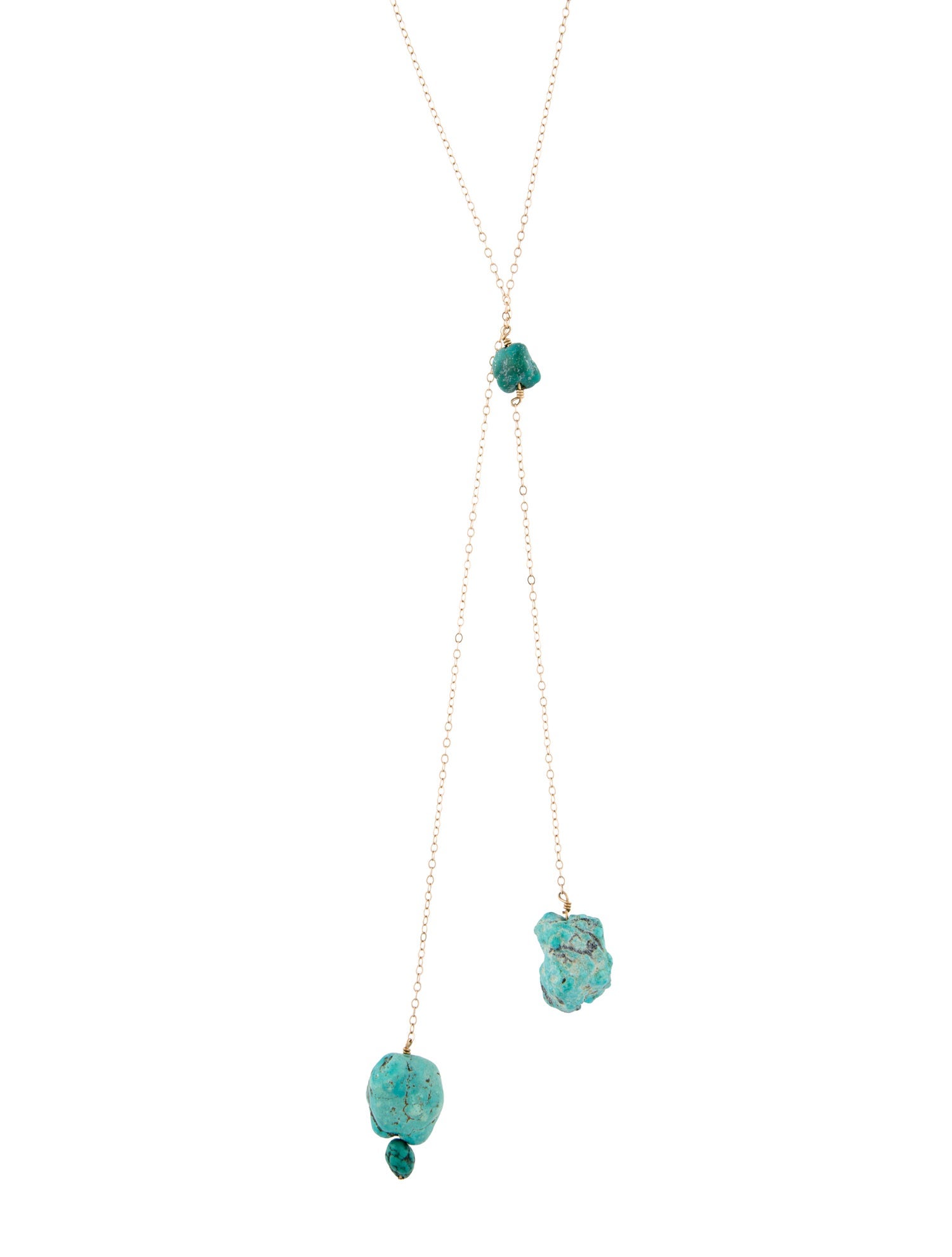 Necklace 14K Turquoise Lariat