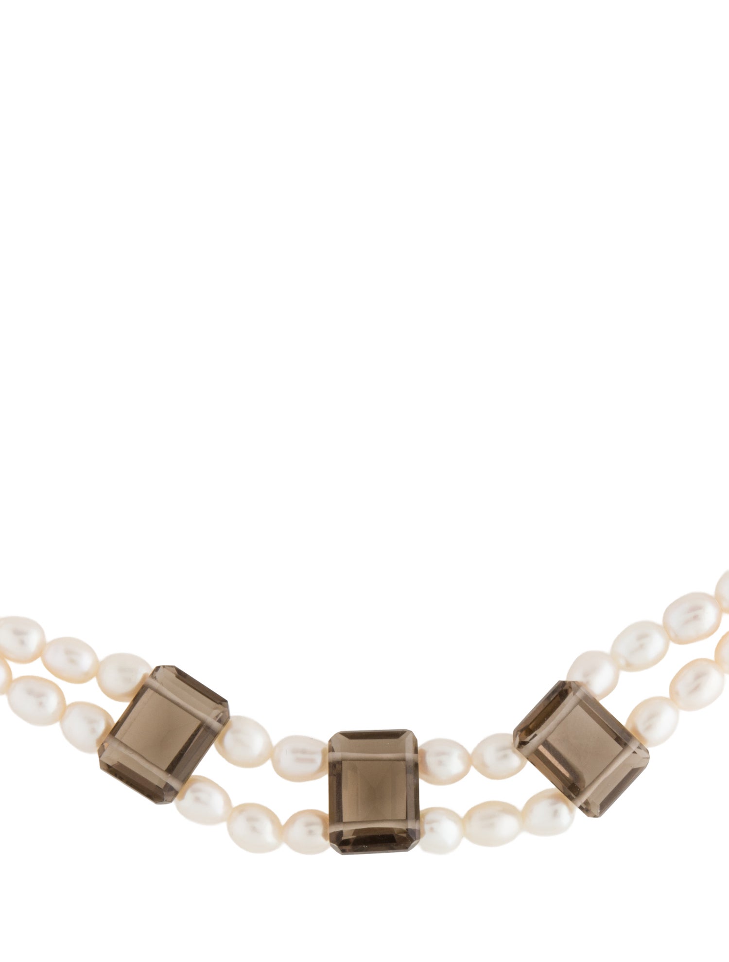Necklace 14K Pearl & Smoky Quartz Bead