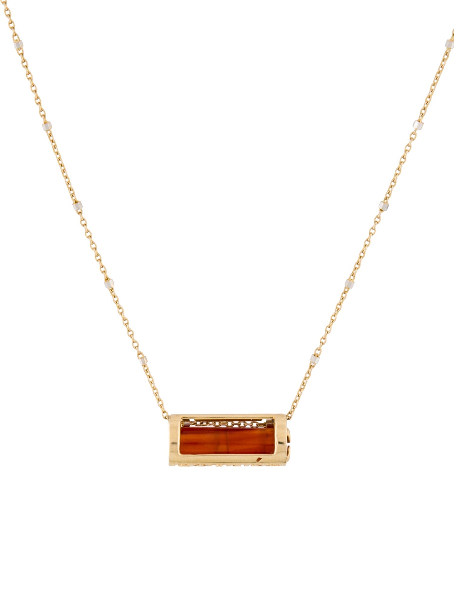 Necklace Congés Carnelian Signature Barrel Pendant