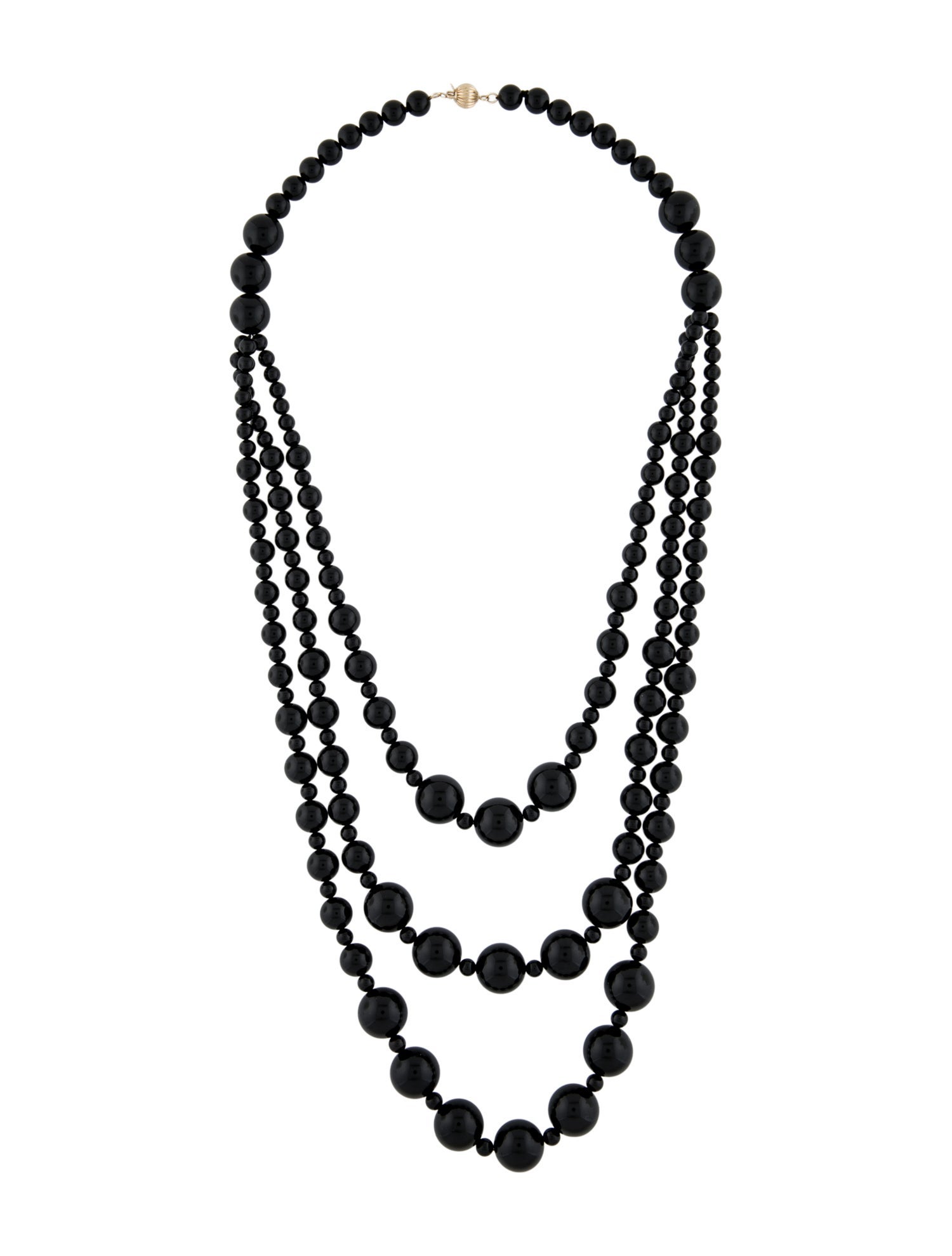 Necklace 14K Onyx MultiStrand Bead