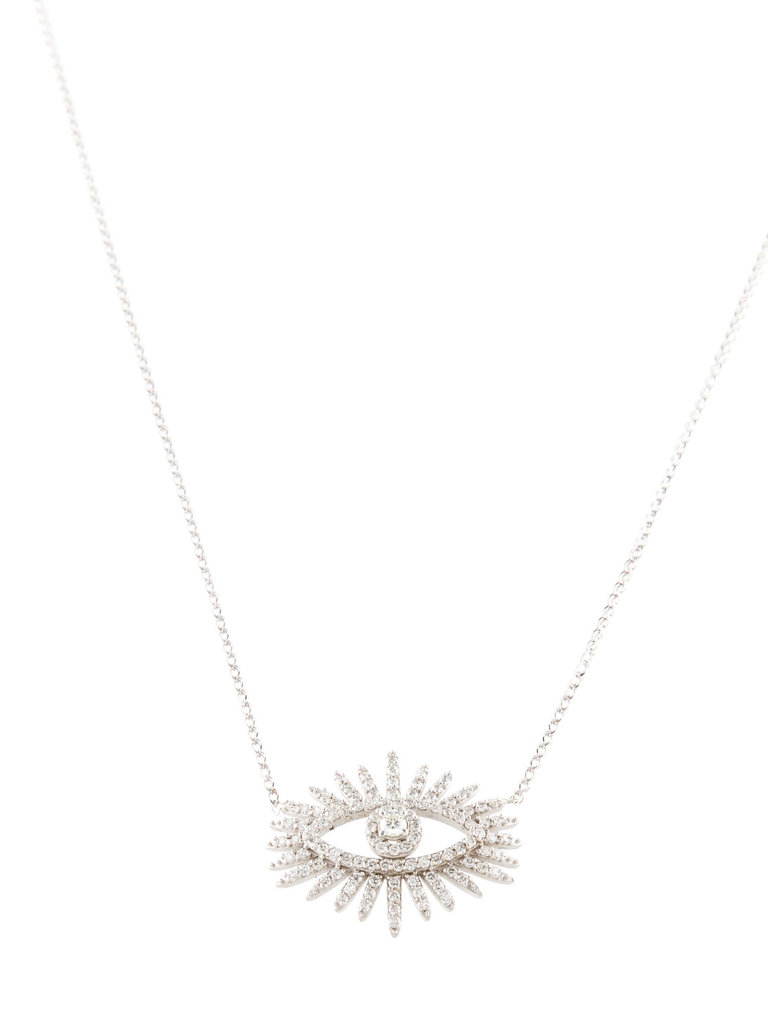Necklace 14K Diamond Evil Eye Pendant