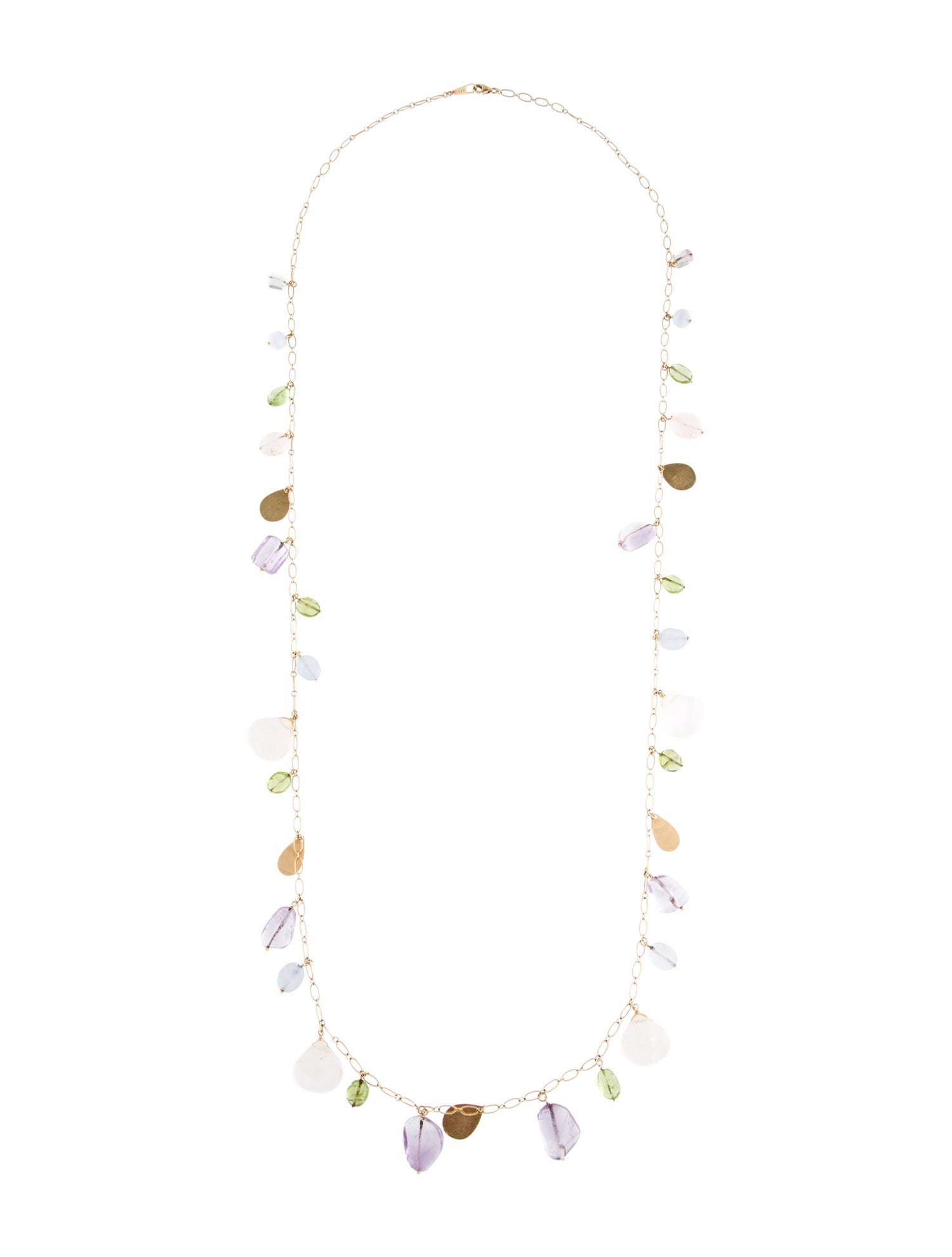 Necklace 14K Multistone Station Necklace