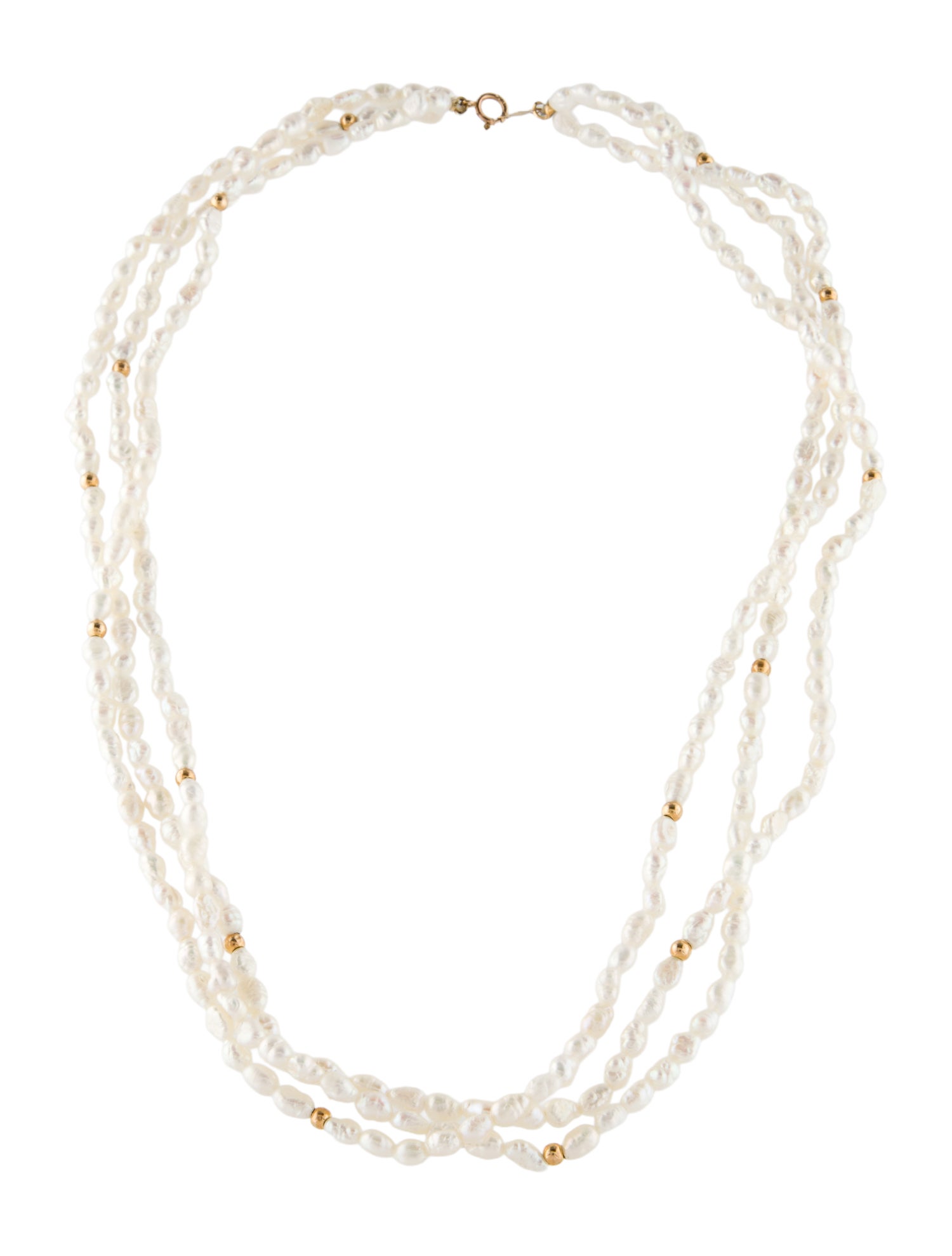 Necklace 14K Pearl Multi-Strand Bead Strand
