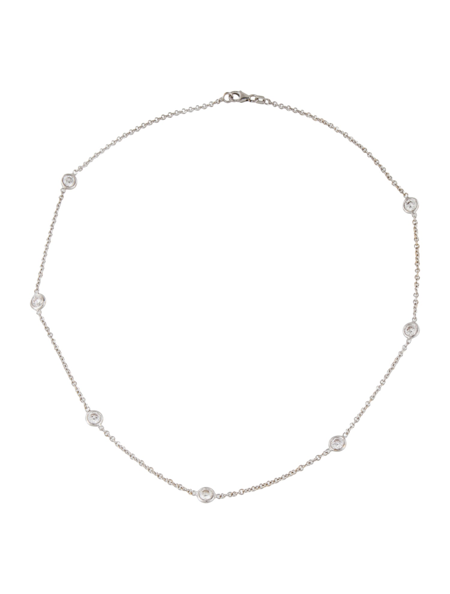 Necklace 18K 2.18ctw Diamond Station