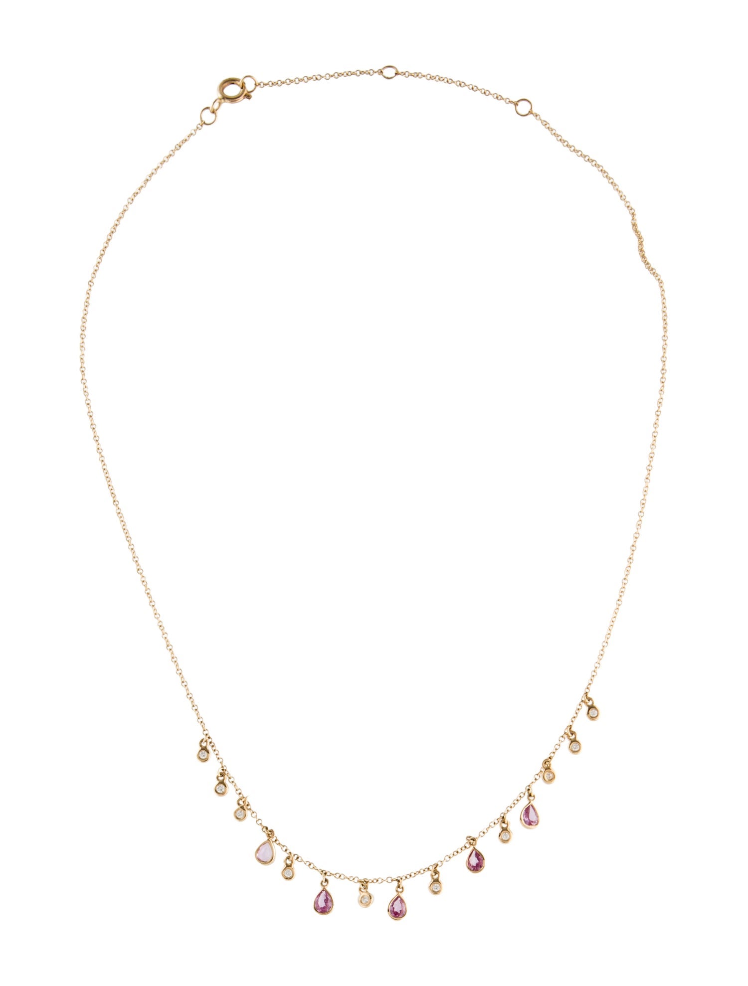 Necklace 14K Sapphire & Diamond Station Necklace