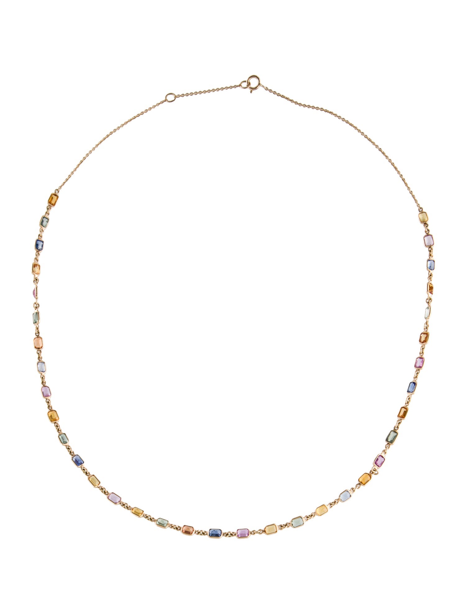 Necklace 14K 6.65ctw Sapphire Station