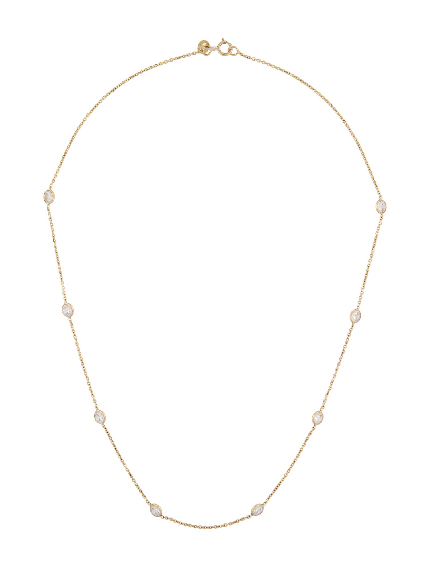 Necklace 14K Cubic Zirconia Station