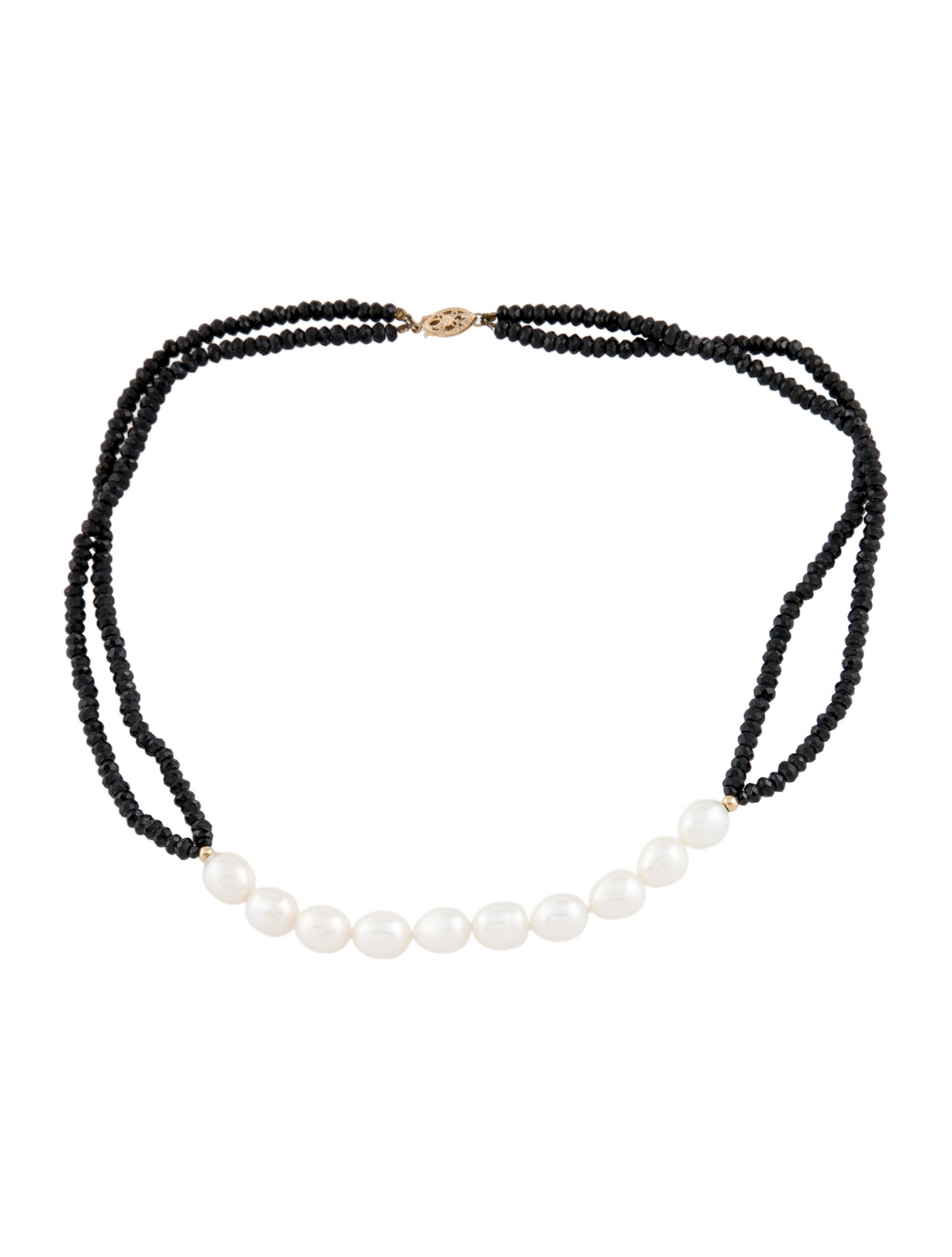 Necklace 14K Pearl & Spinel Double Strand