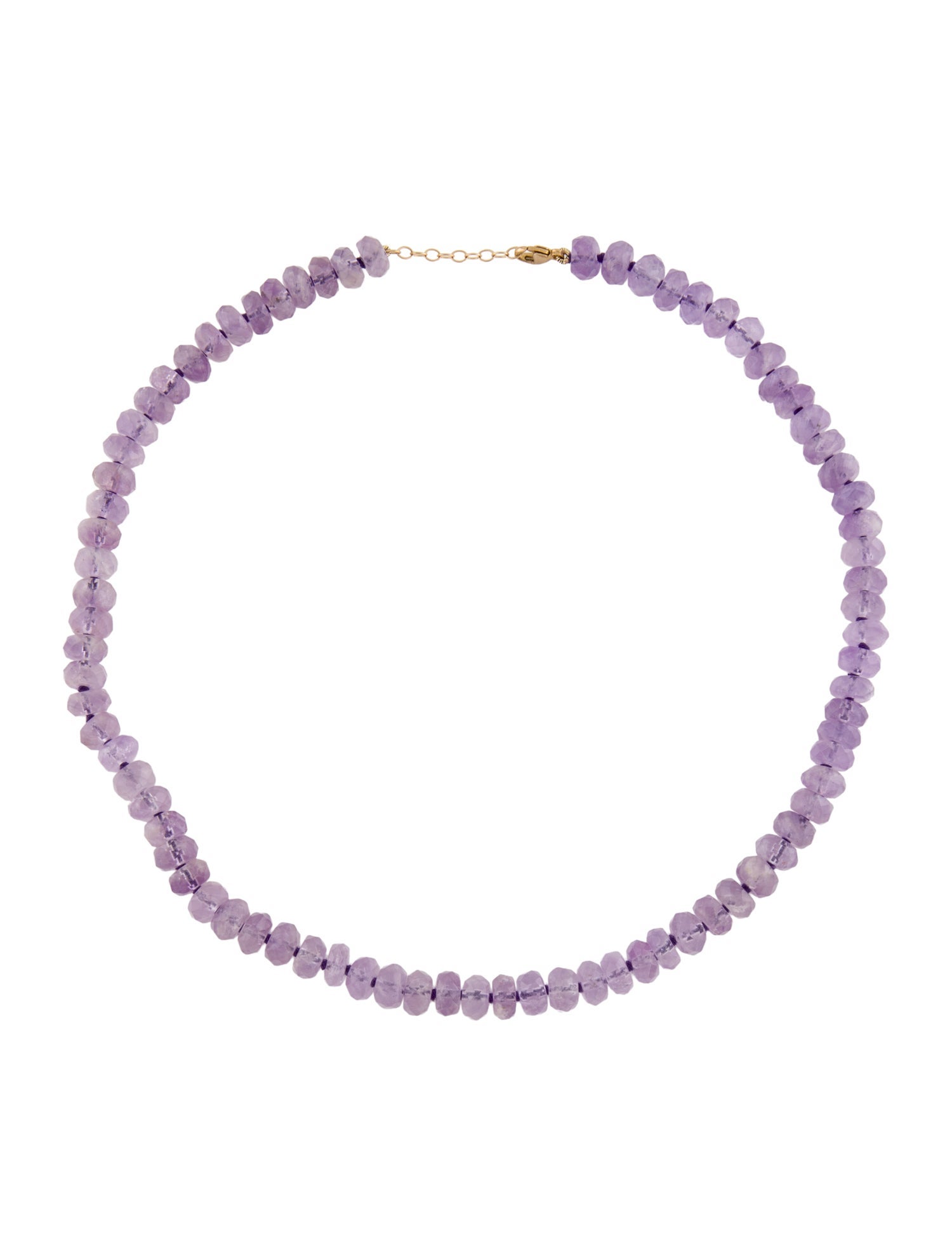 Necklace 14K Amethyst Faceted Rondelle Bead Necklace