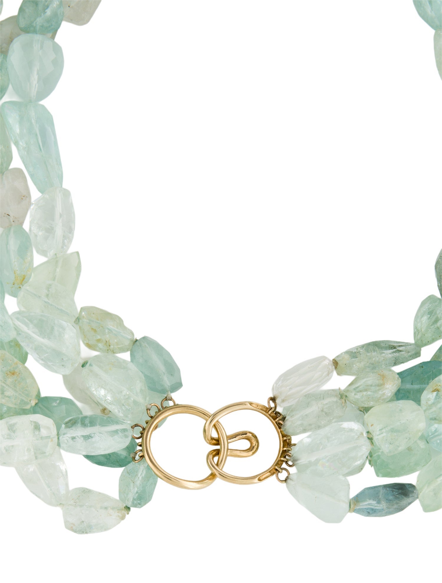 Necklace 14K Multistone Multistrand Bead