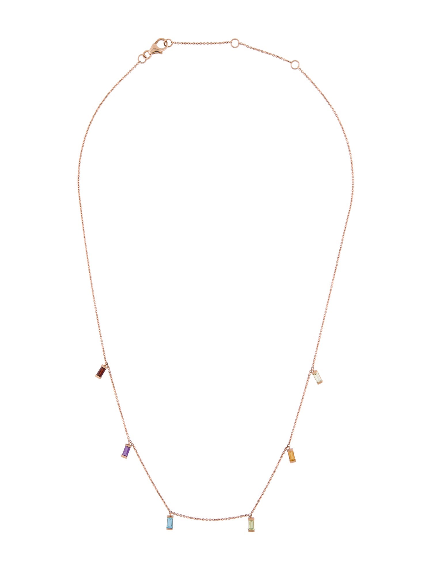 Necklace 14K Multistone Station