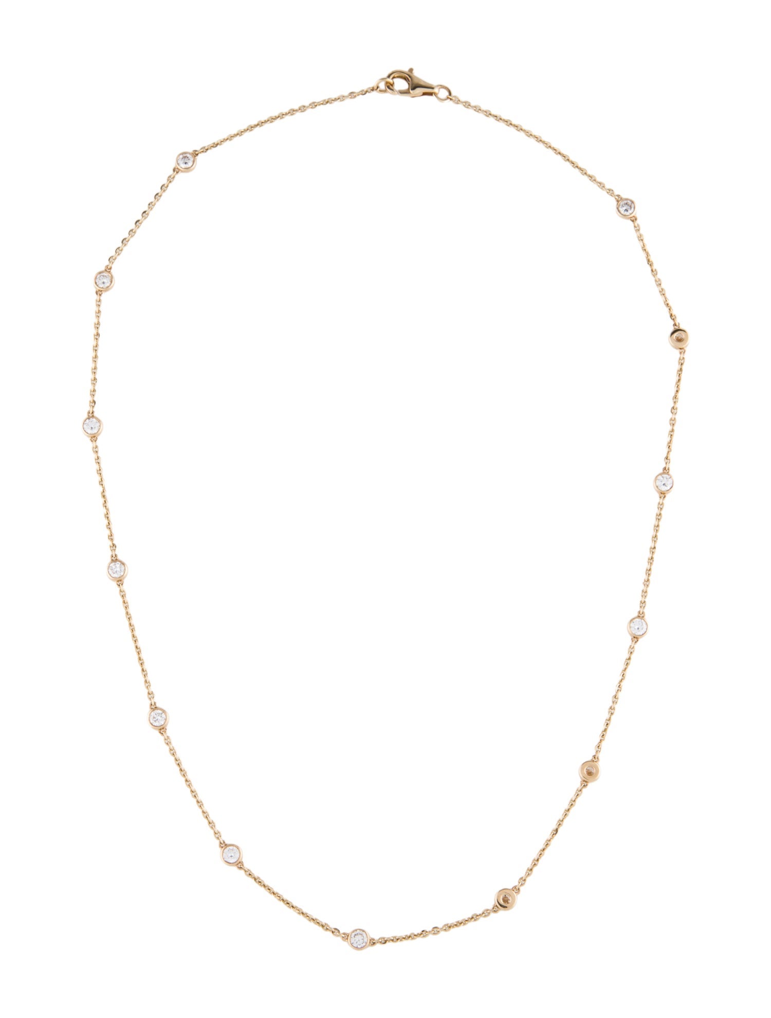 Necklace 14K 1.56 Diamond Station Necklace