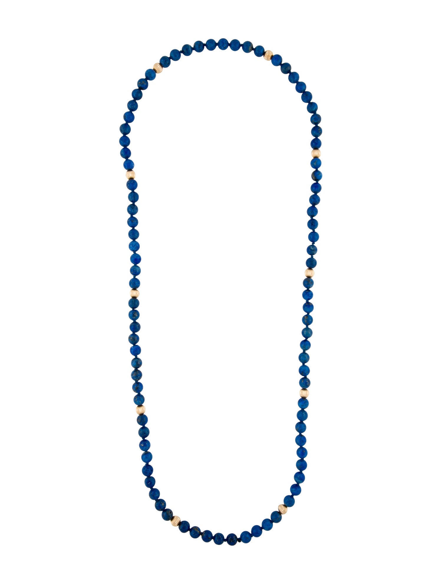 Necklace 14K Lapis Lazuli Long Bead Strand