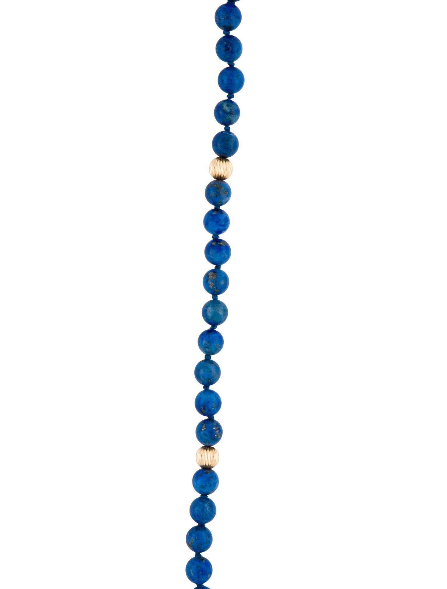 Necklace 14K Lapis Lazuli Long Bead Strand