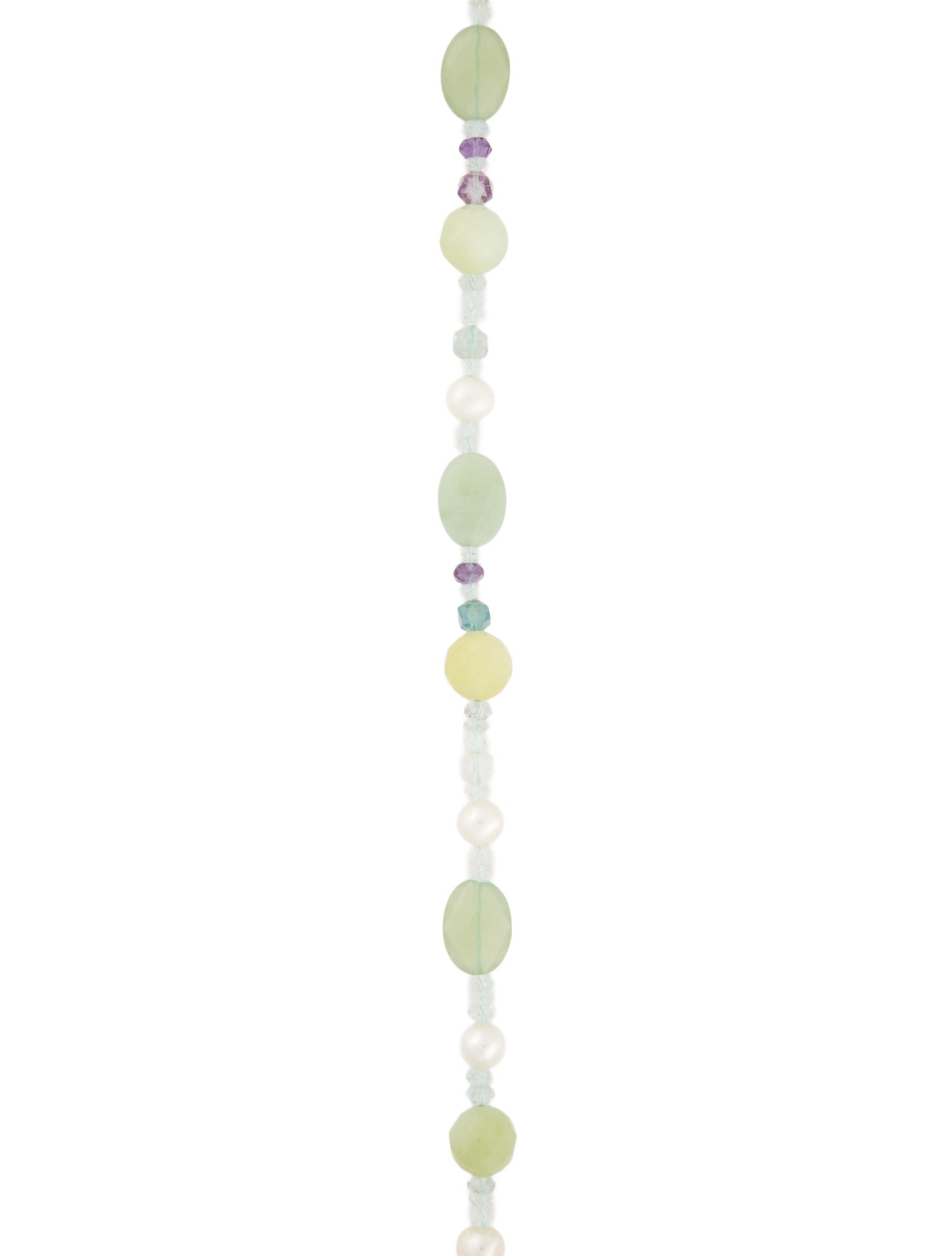 Necklace Zoe B. 14K Pearl, Serpentine, Aquamarine & Fluorite Strand