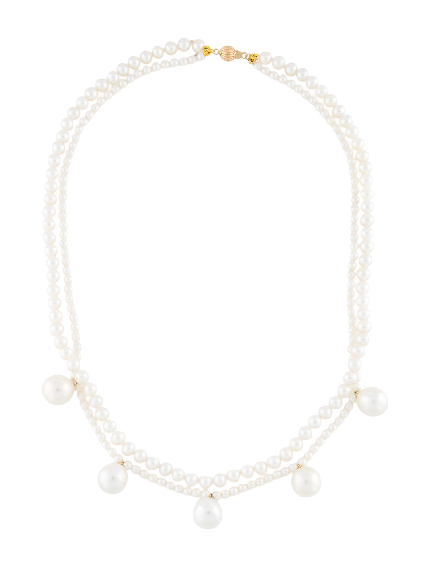 Necklace 14K Pearl Station Collar