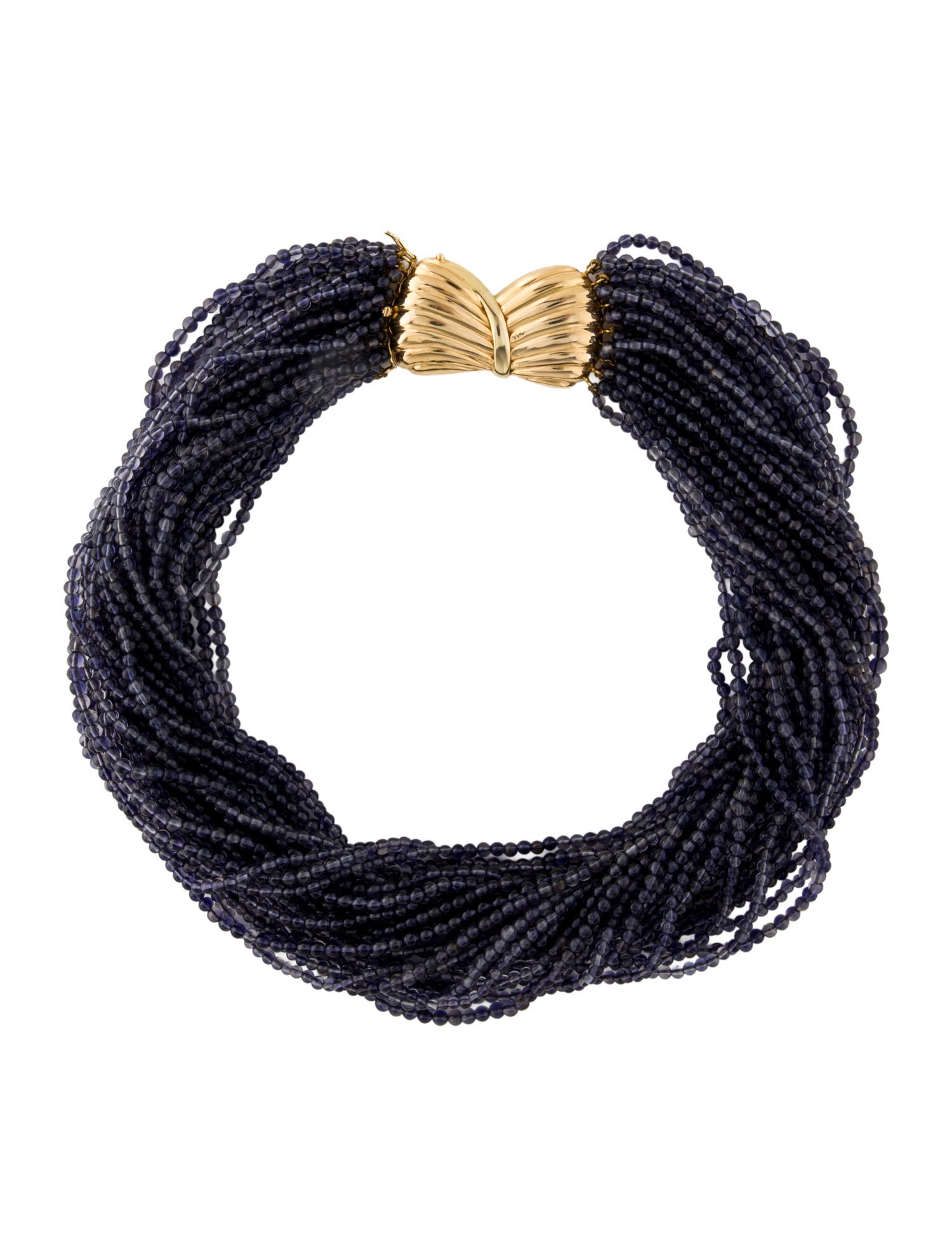 Necklace 14K Iolite Multistrand Bead