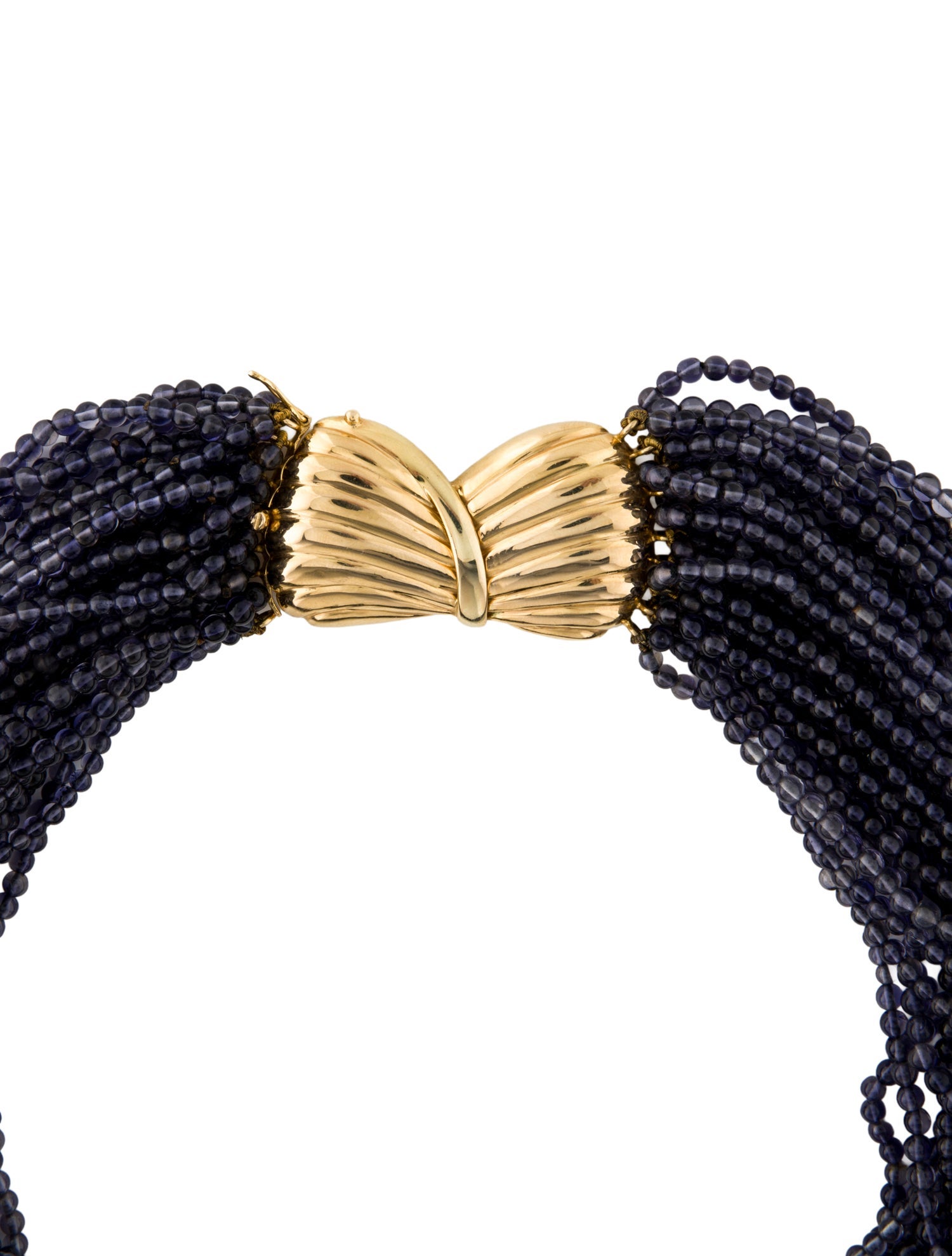 Necklace 14K Iolite Multistrand Bead