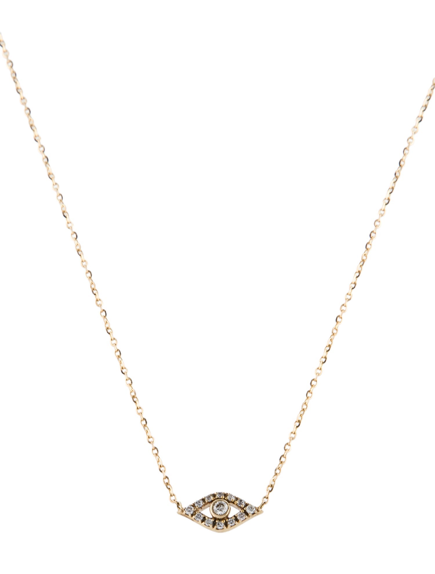 Necklace 14K Diamond Evil Eye Pendant