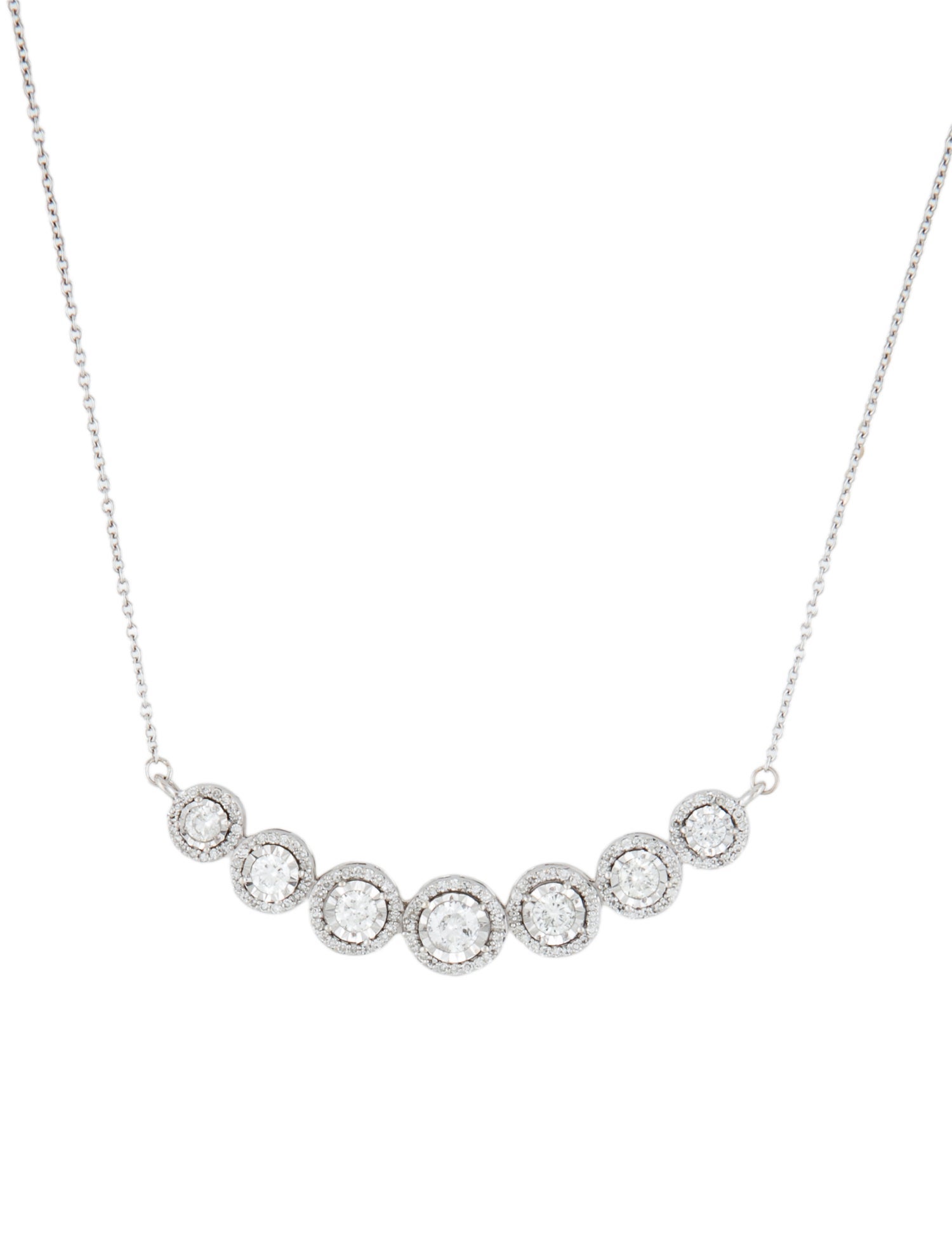 Necklace 14K Diamond Halo Station Collar