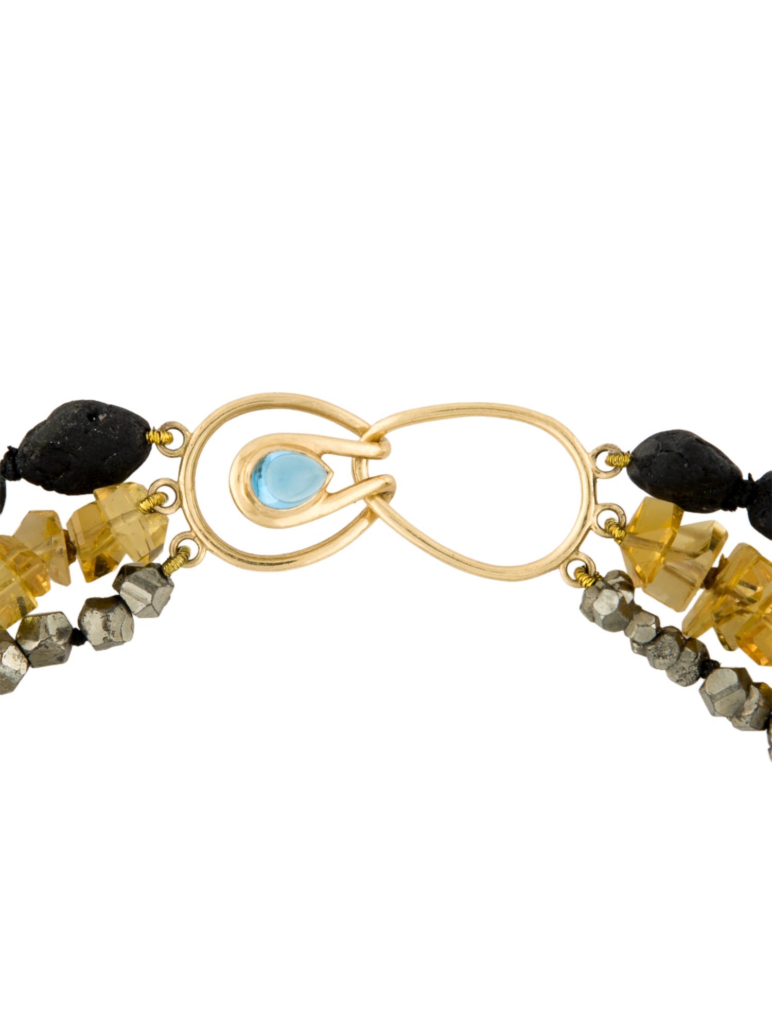 Necklace 18K Multistone Triple Strand Collar