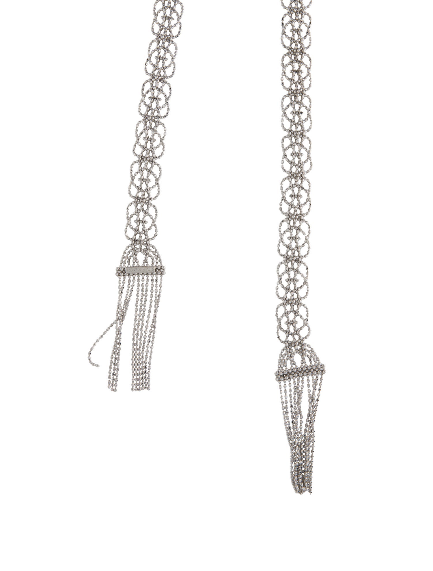 Necklace 18K Woven Ball Chain Lariat Necklace