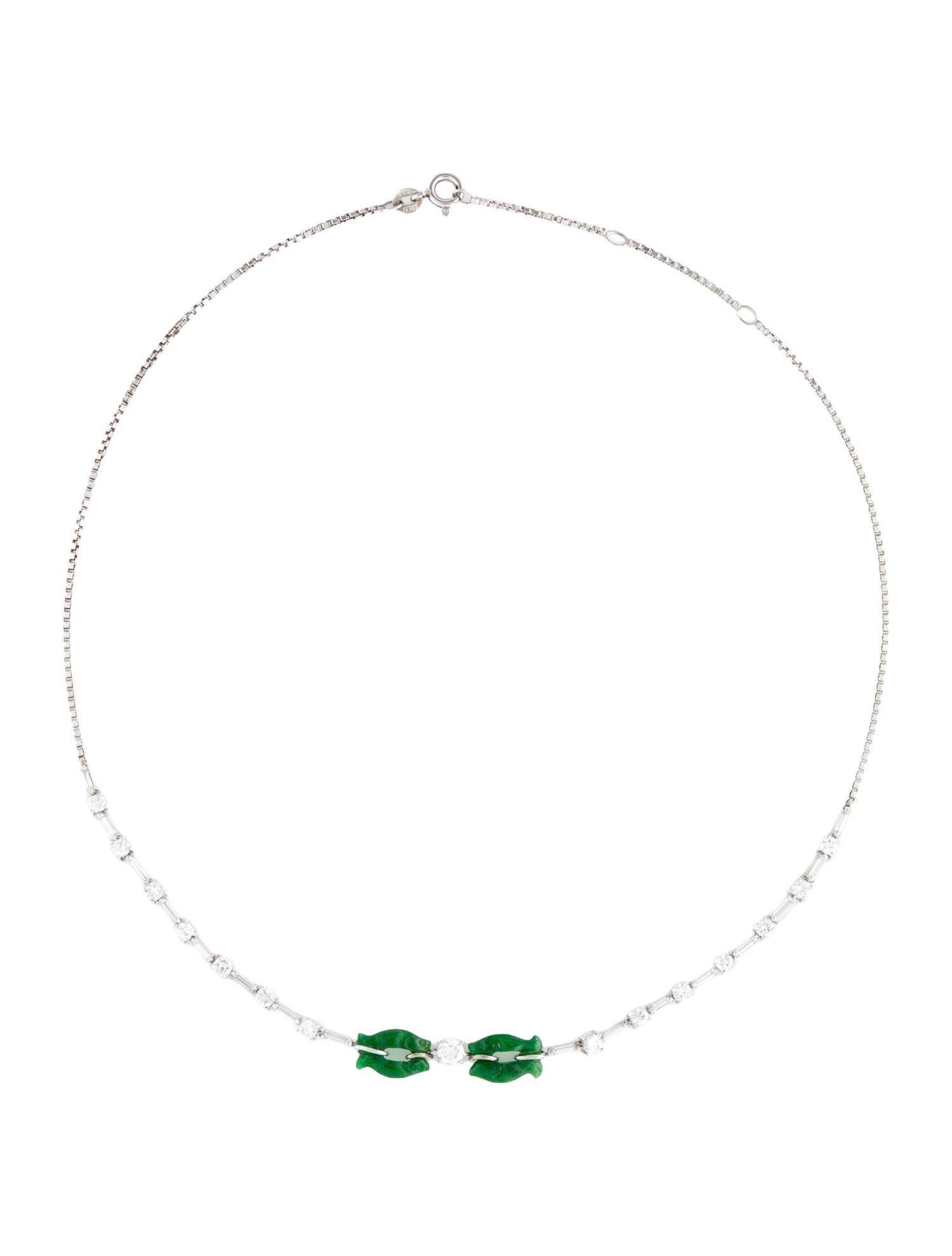 Necklace 18K Jadeite & Diamond Collar