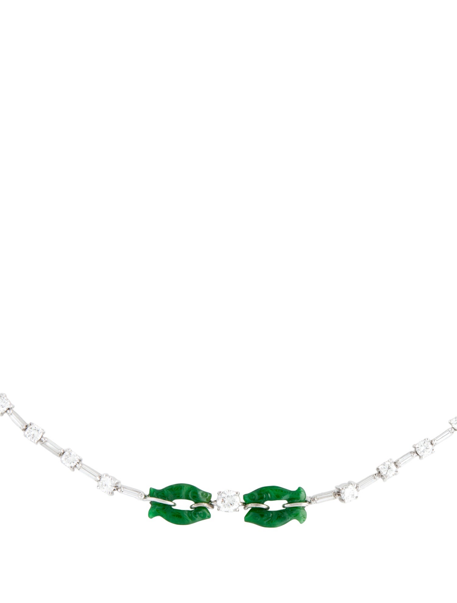 Necklace 18K Jadeite & Diamond Collar
